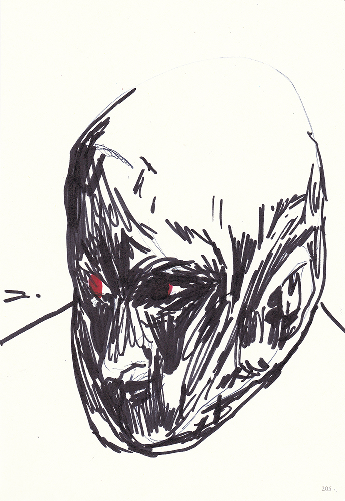 Last red, 2018, pen on paper, 20.5*14(cm)