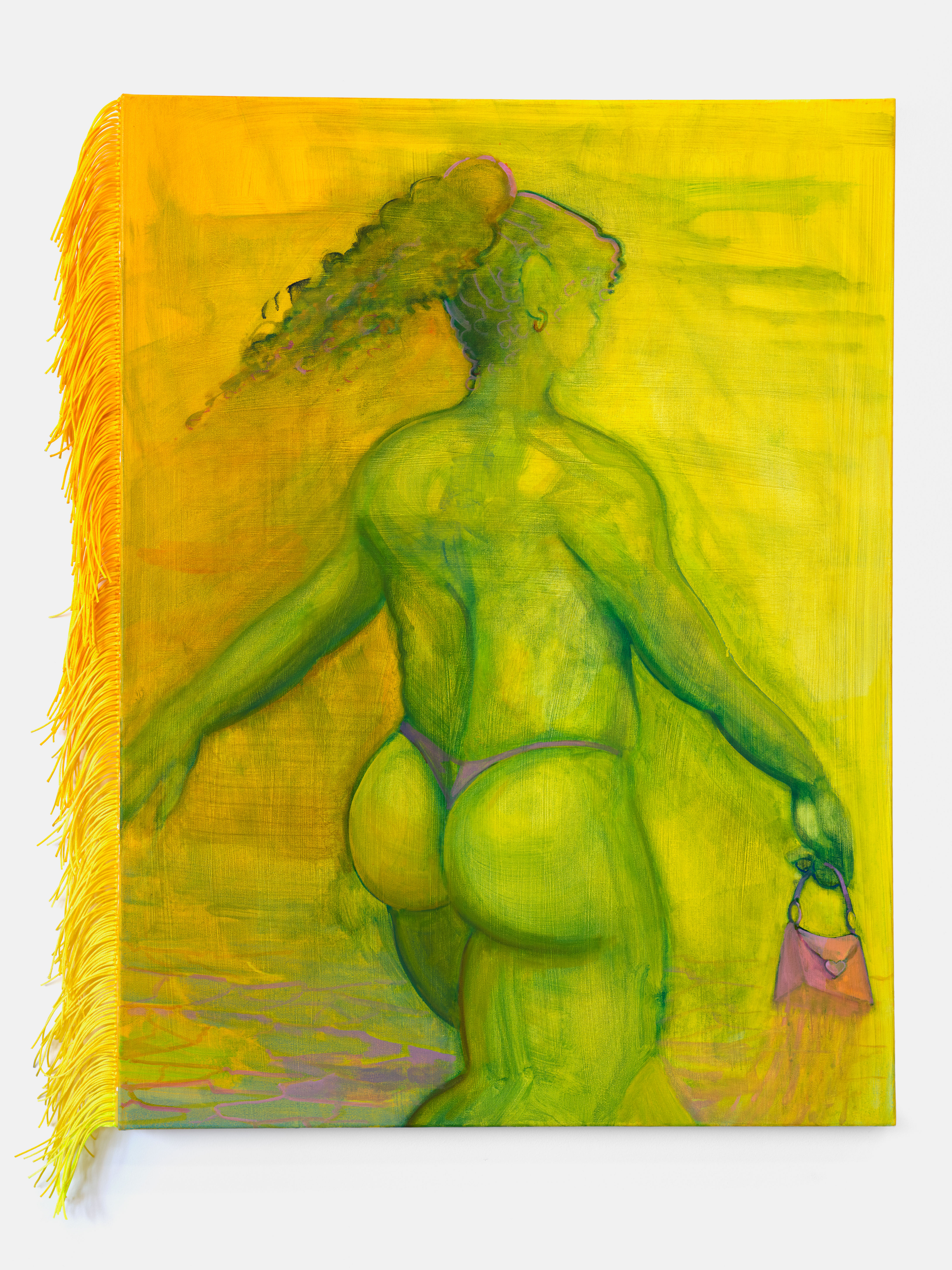 Sun-wash, 2023, oil and satin on canvas, 40x30 in