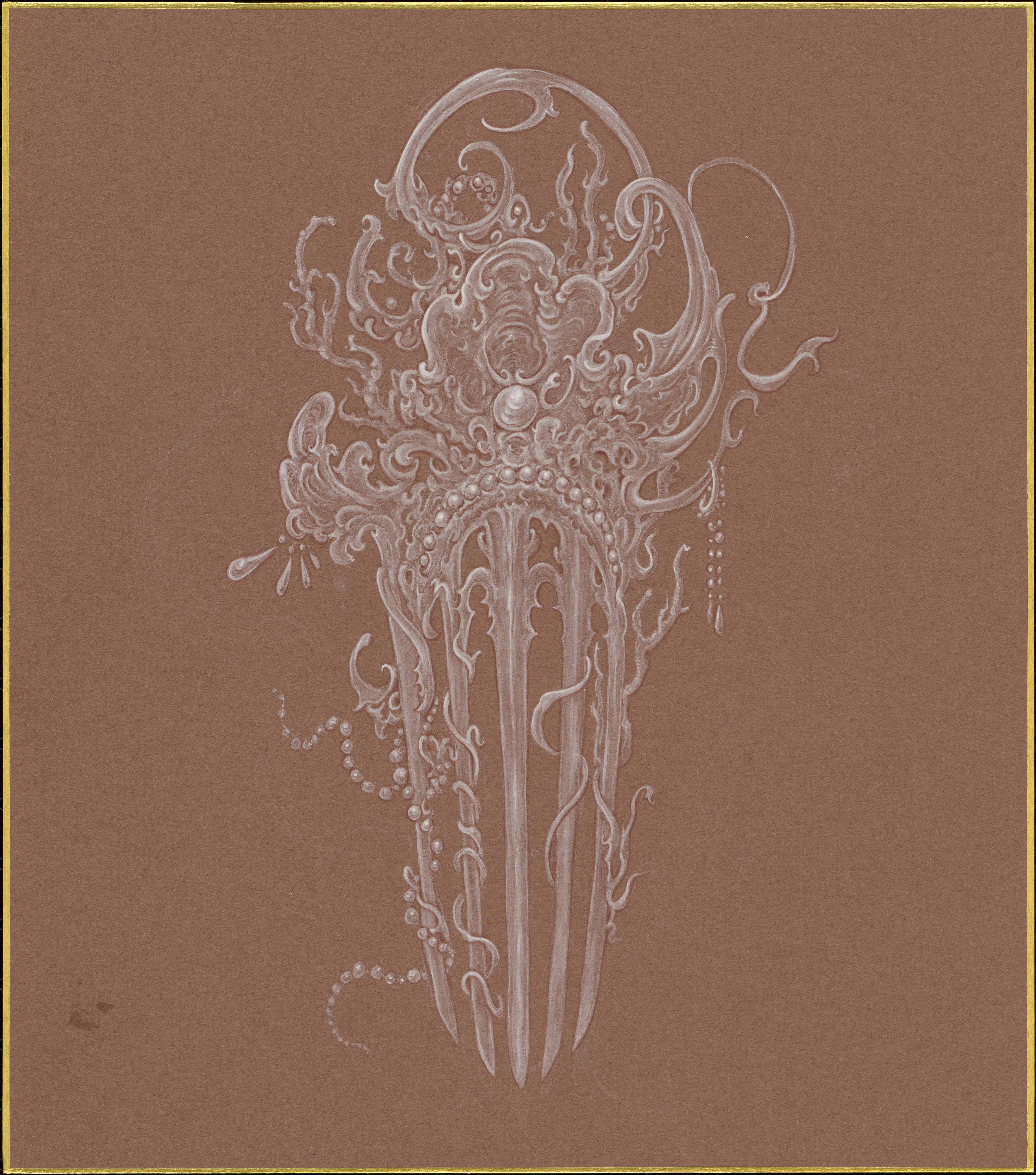 "Shell Object"  2024, 24.2 x 27.2 , acrylic paint on japanese drawing boar