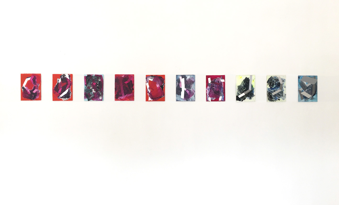 The Shelley Series ( Shelley 1-10), acrylics on boards each 8x6", 20x15 cm 