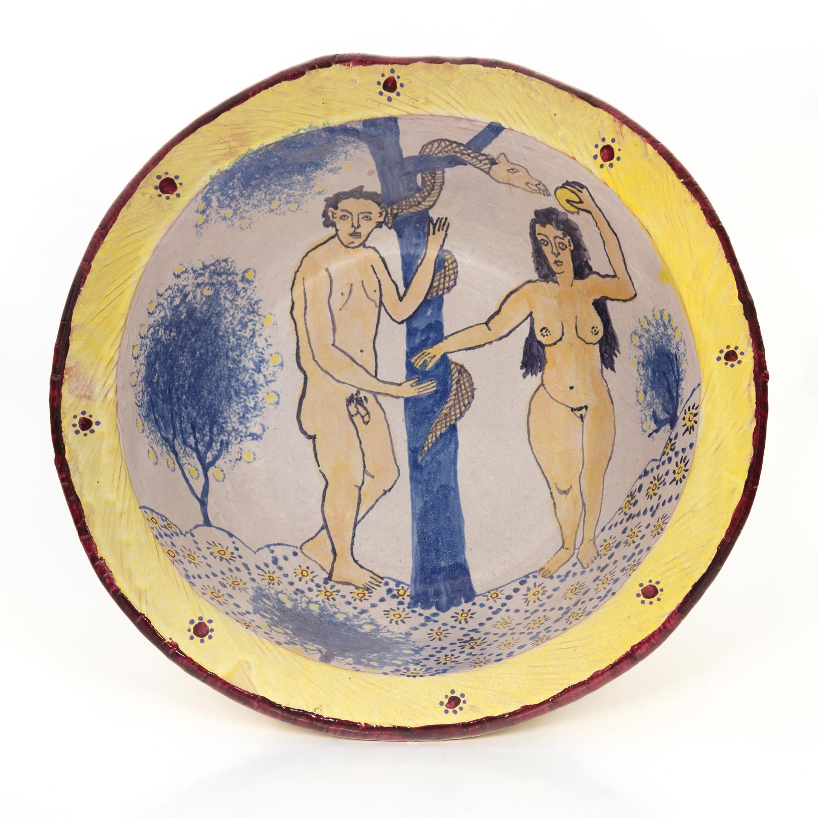 Adam and Eve plate, 5.5.2000Glazed ceramic stonewareDiameter 29.5cm