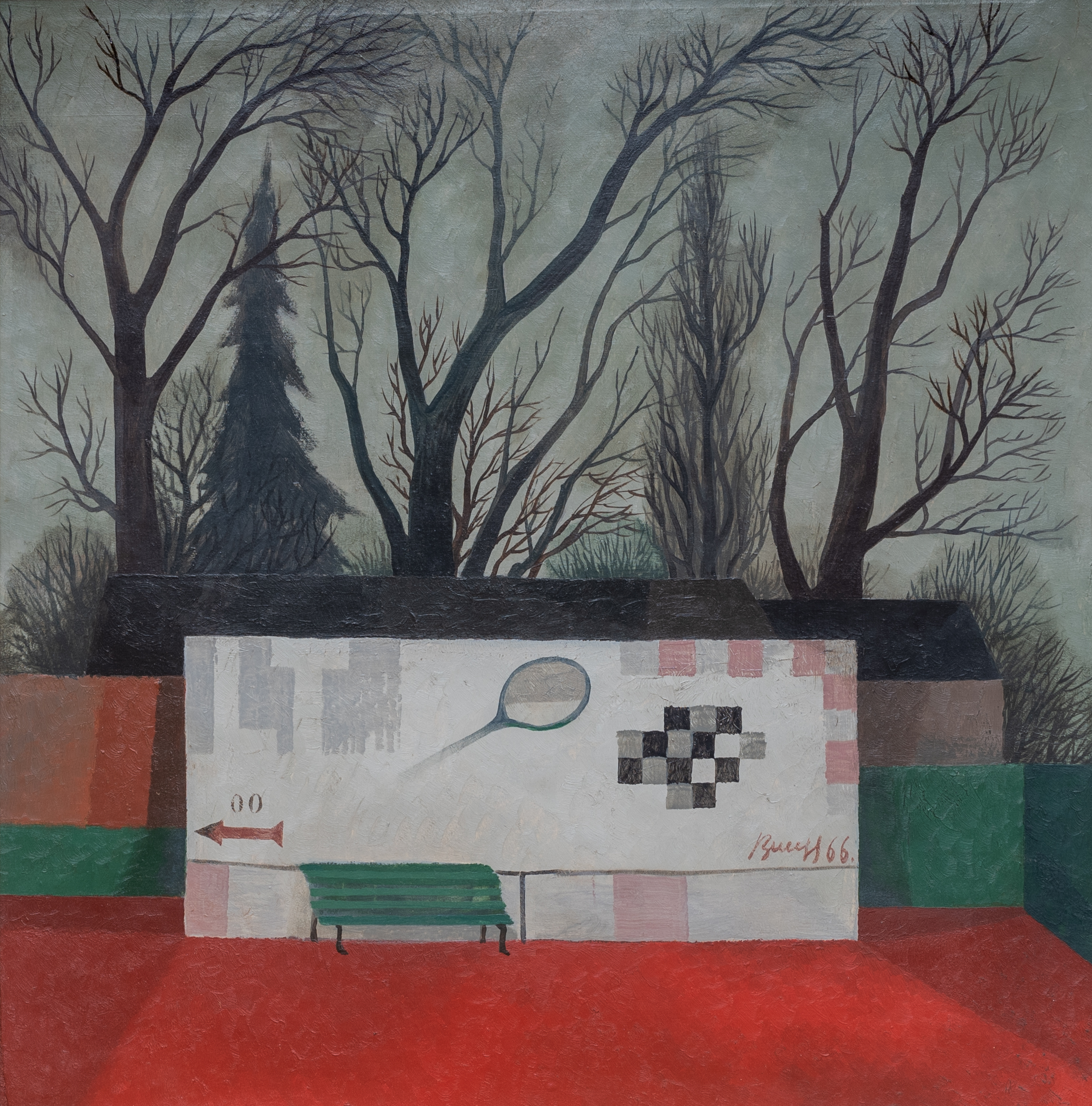   22.  Vlastimil Beneš (1919-1981)   Tenisové kurty Vyvolávací cena: 220.000 Kč    Konečná cena: 600.000 Kč 