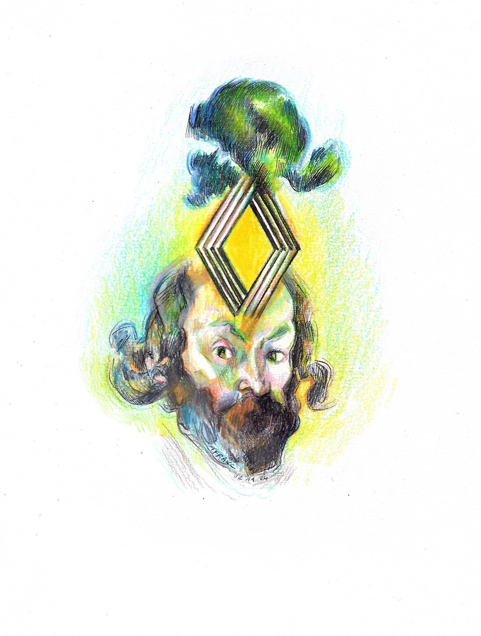 Thibault Franc Leg a Break 118, 2024 Crayons de couleur et bic noir sur papier 29 x 21 CPhoto Thibault Franc