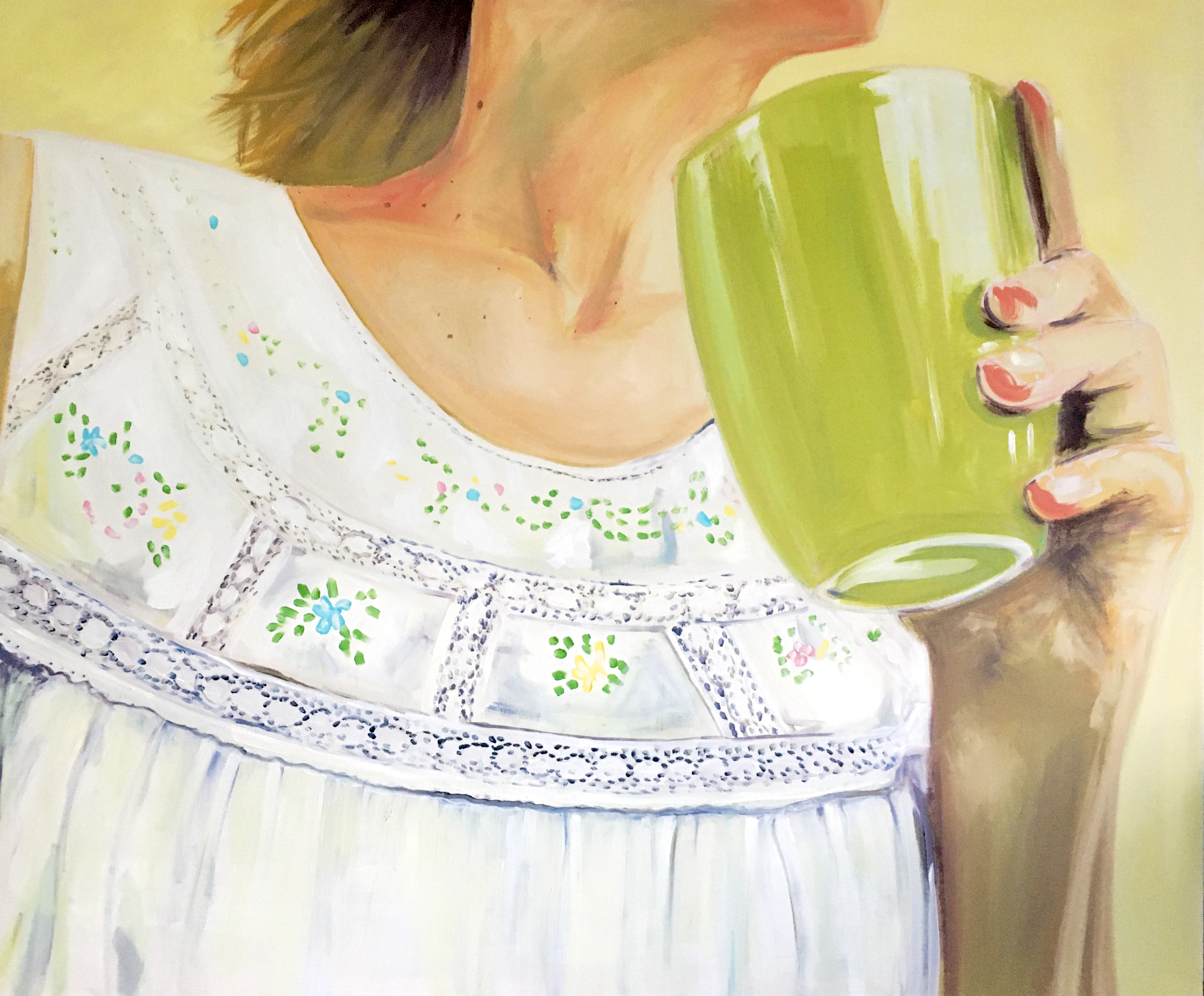 Camisola de renda - 100 cm x 120 cm - óleo sobre painel