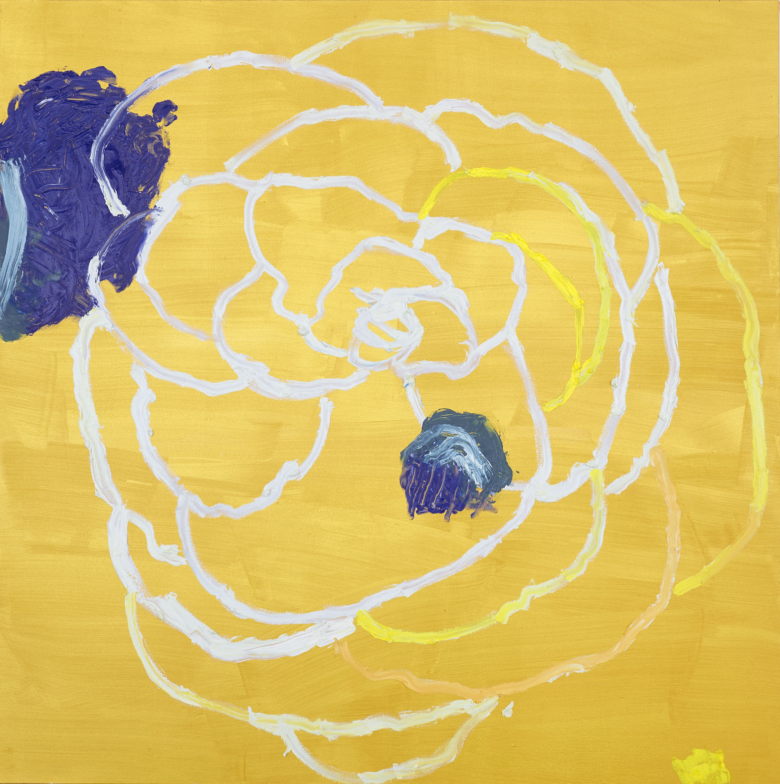 Punk Totem Camellia, 2019, oil and acrylic on canvas, 60 x 60 in