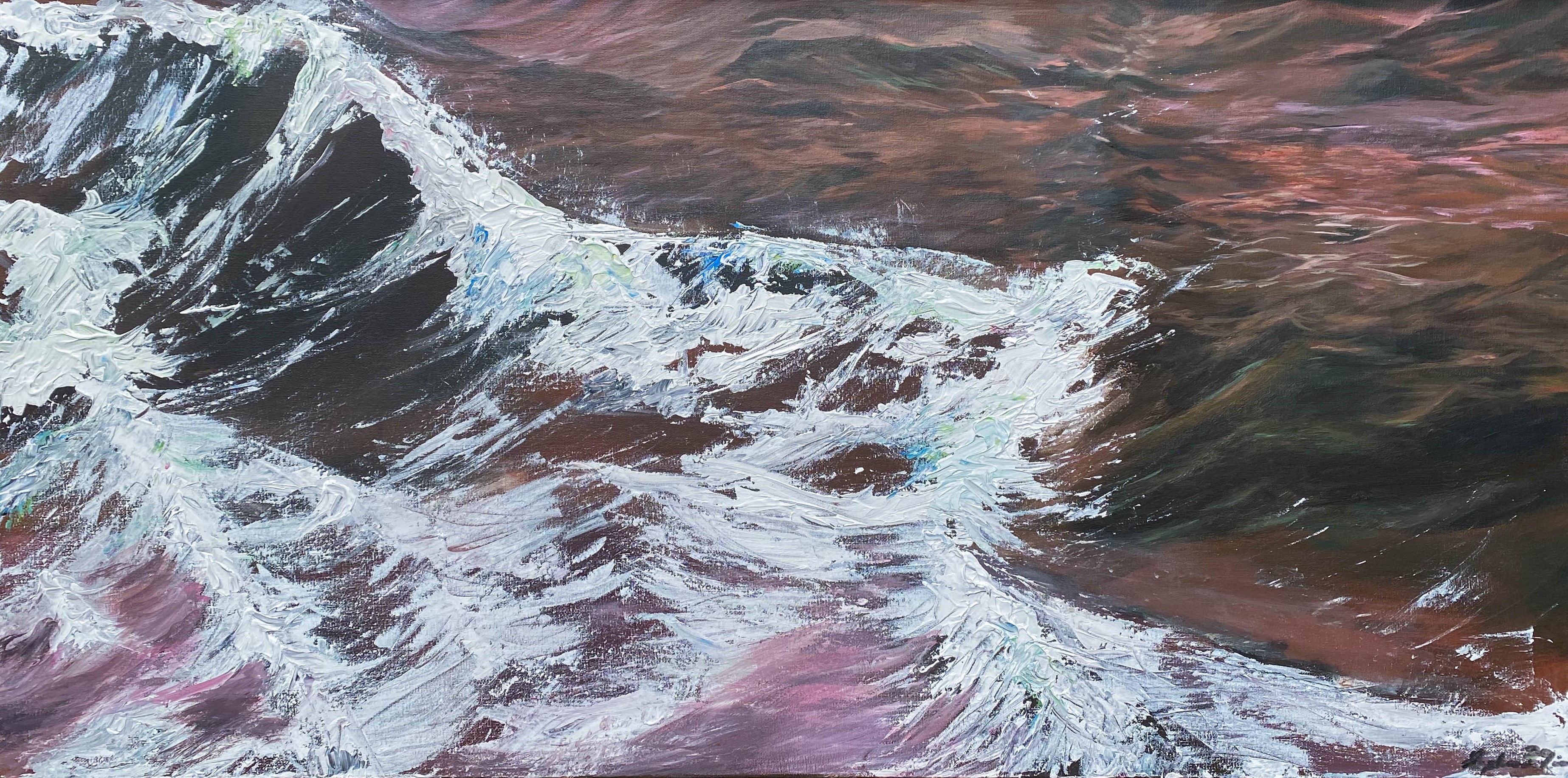 Red, 2020, acrylic on canvas, 50.5 x 101.5 cm