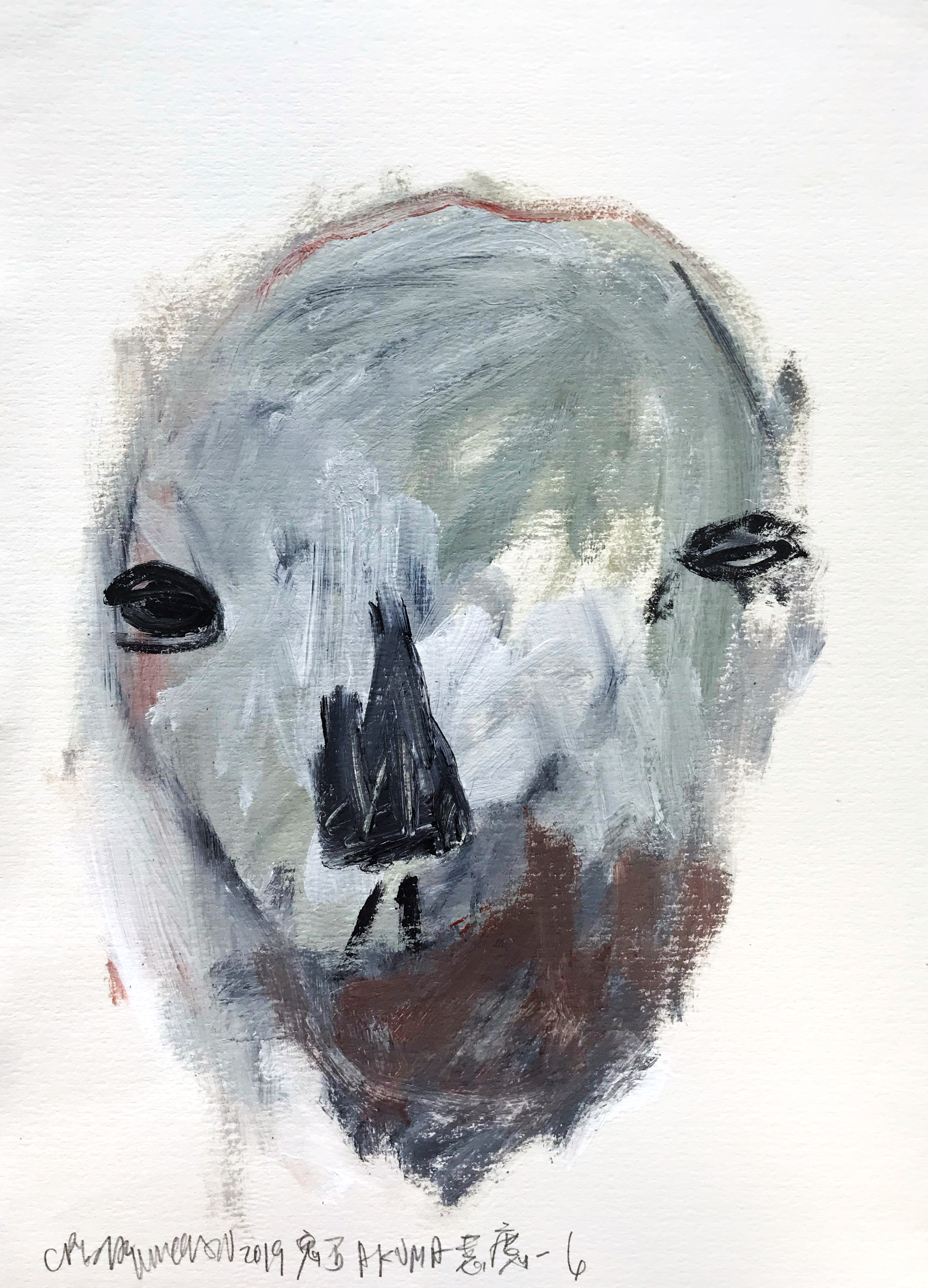 Akuma (6). 2019. acrylic on paper. 12x8 inches. 31x21 cm.