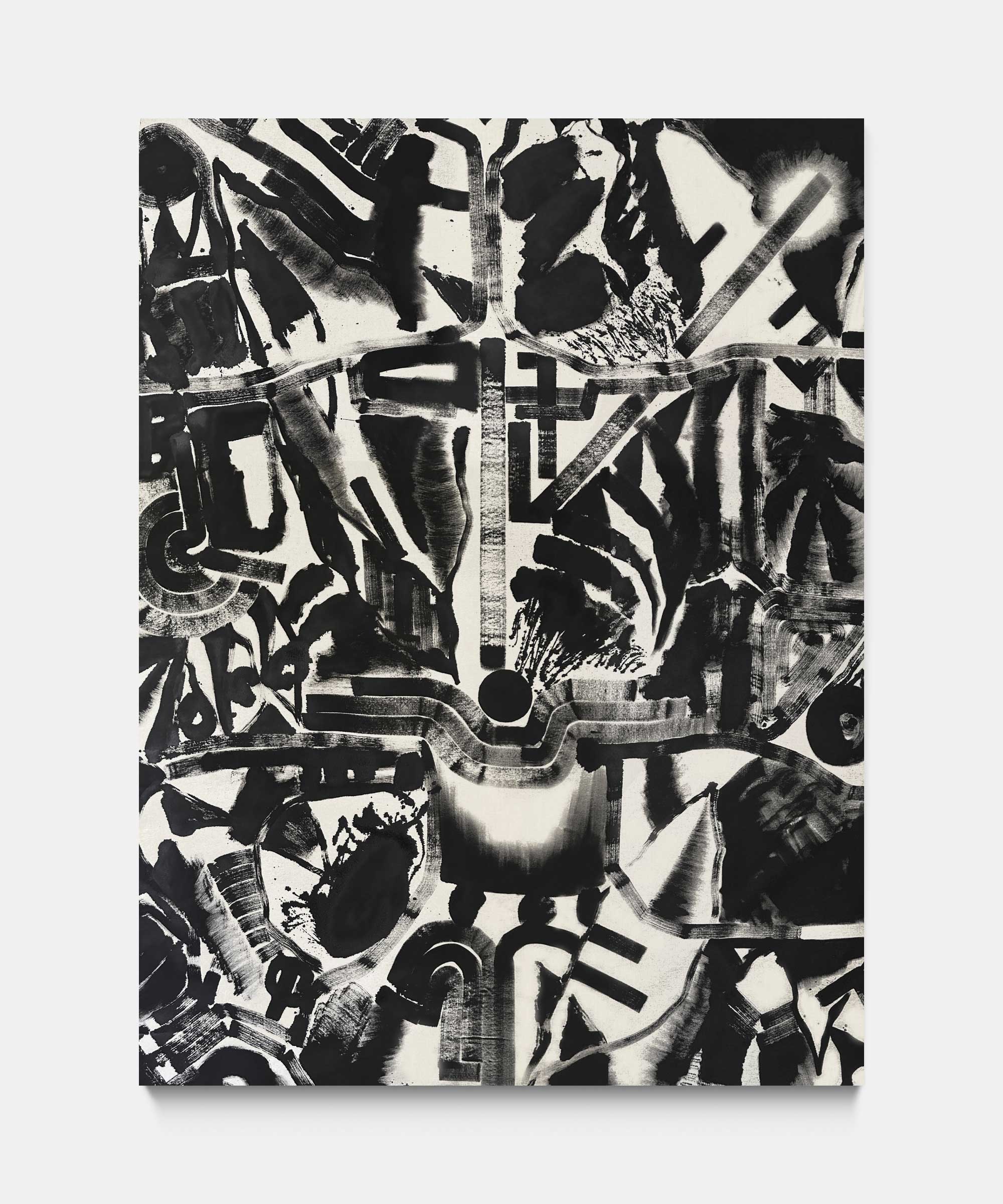 Untitled, 2023. Iron oxide on canvas. 195&#160;×&#160;260&#160;cm.