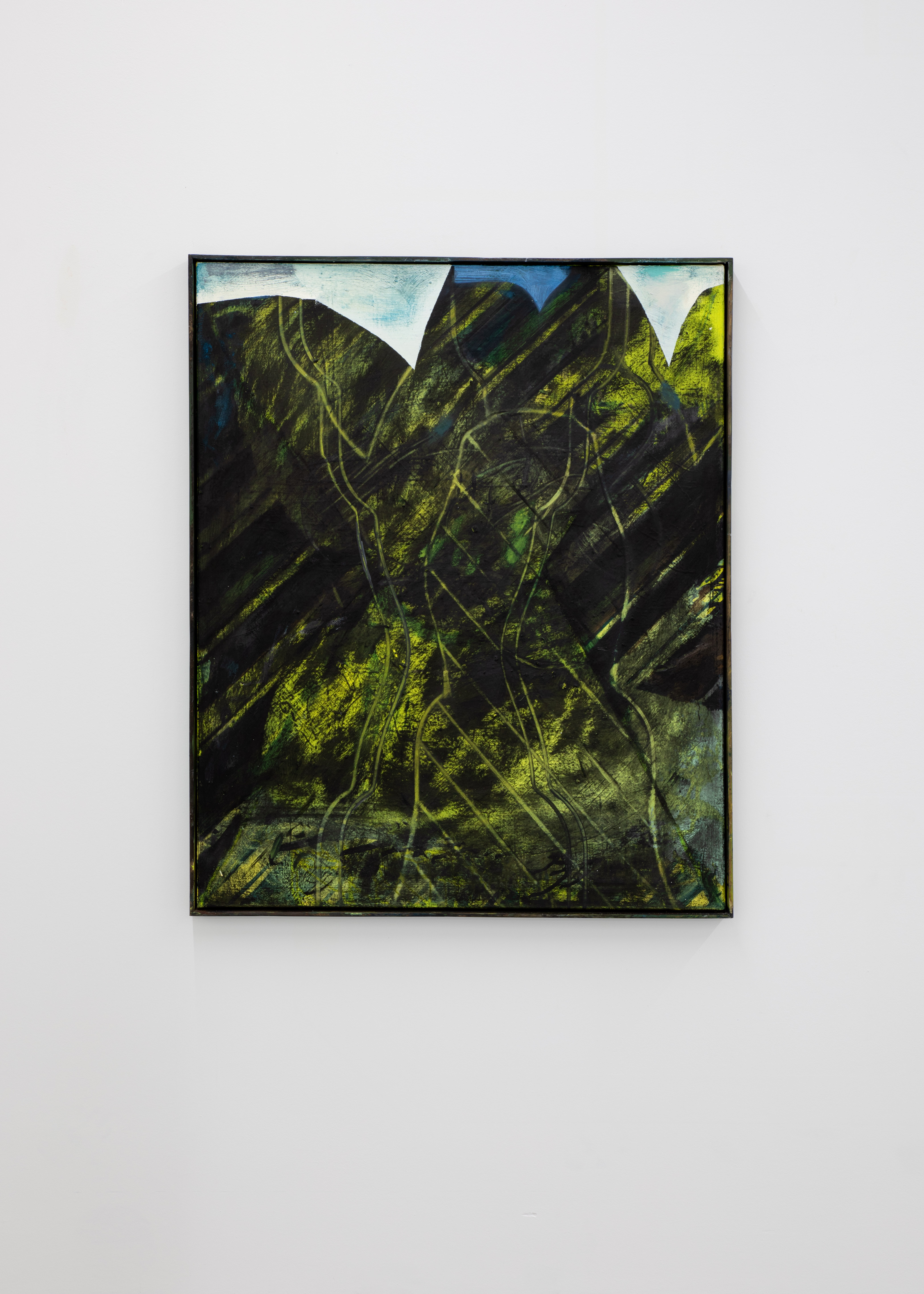'Untitled', oil and enamel on canvas + artist's frame 112 x 92 cm, 2025.