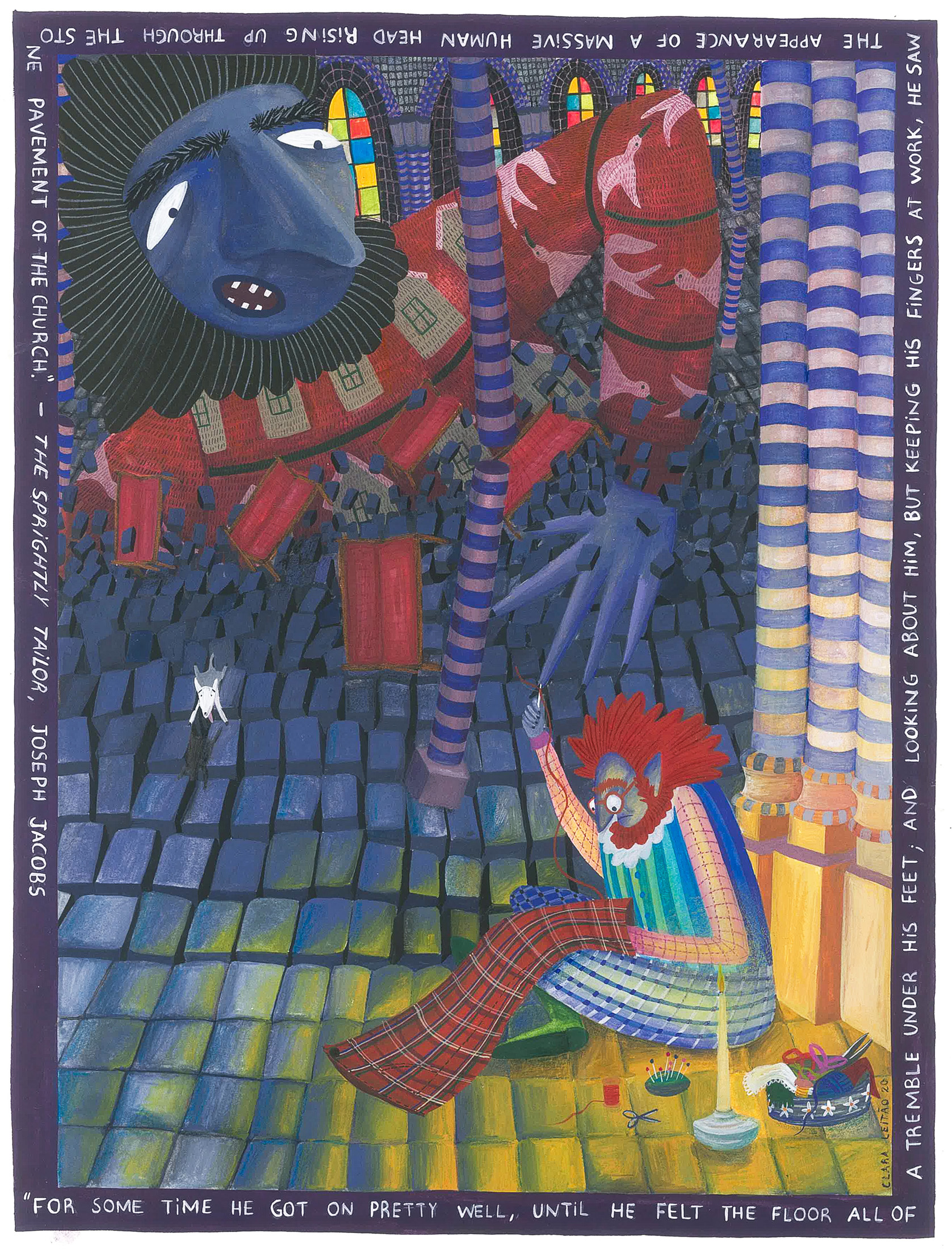 The Sprightly Tailor; gouache and pencil on paper; 26 x 33 cm