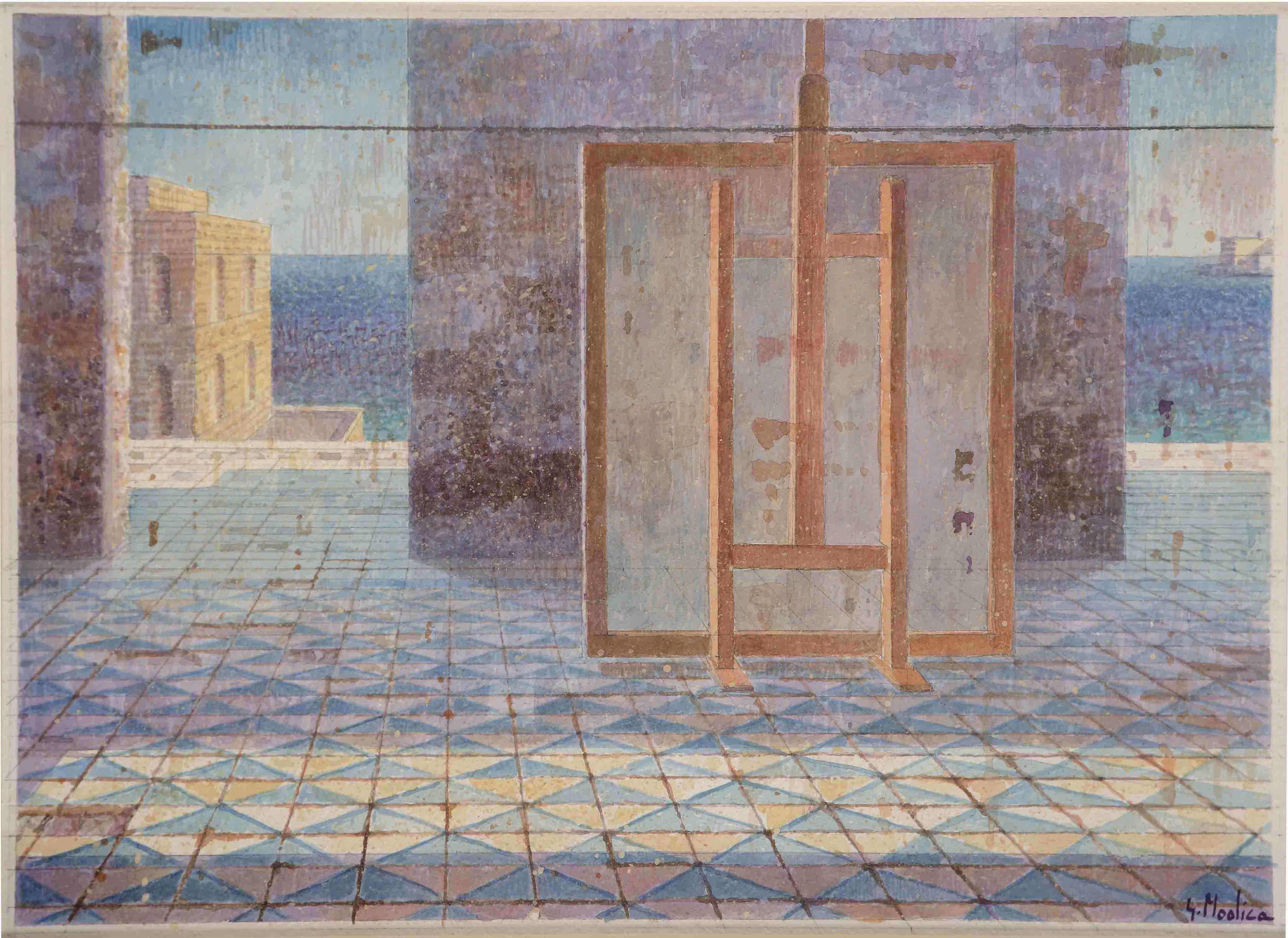 Camera chiara della pittura, 2004, acquarello su carta, cm 28x43