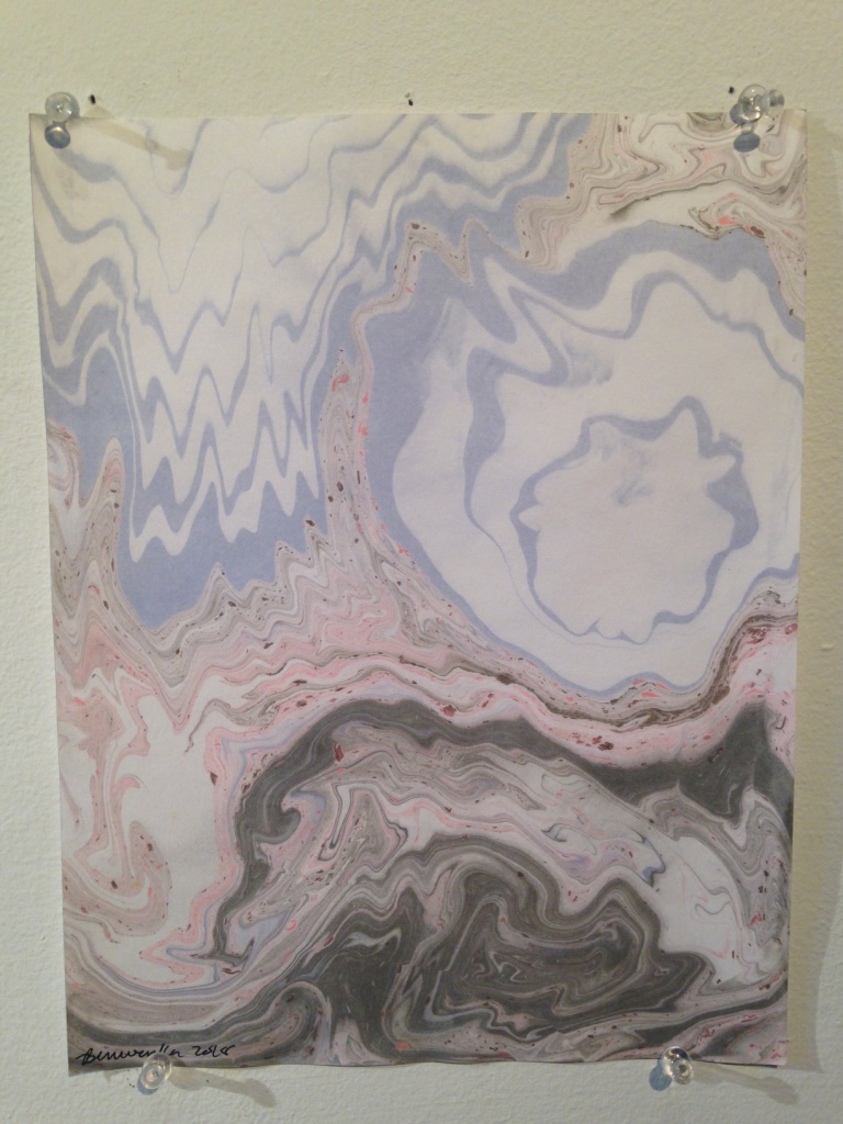 suminagashi on cardstock, 8.5"x 11", 2018