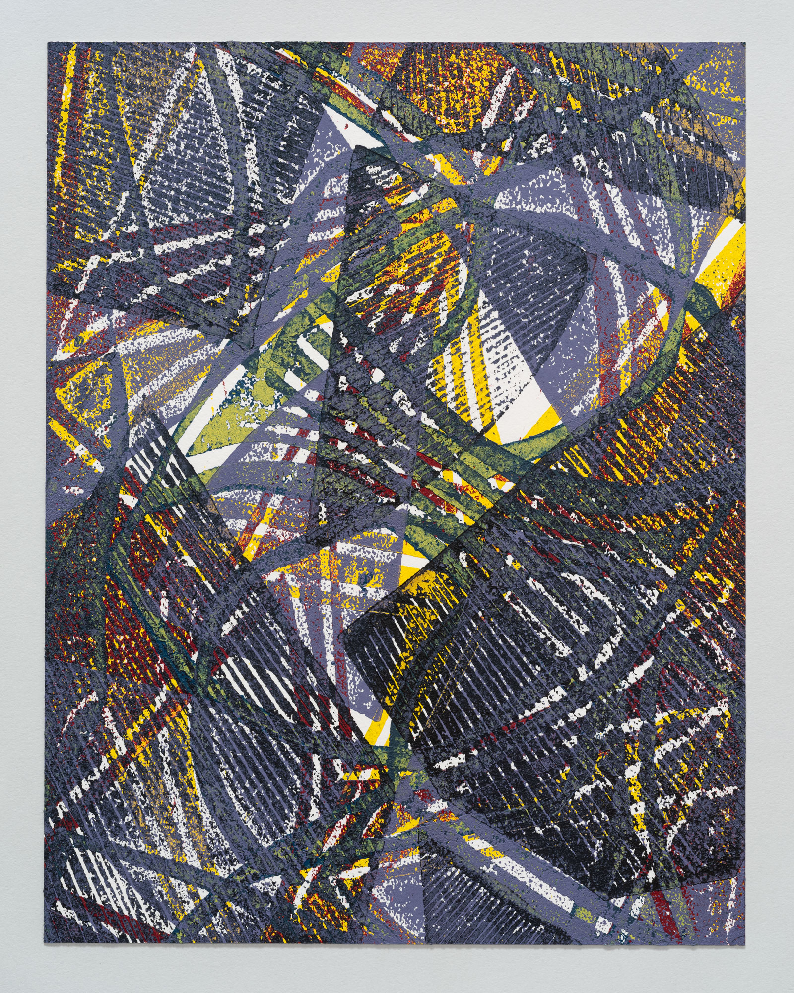 Untitled, 2024, hand-printed woodcut on paper, 11 × 8.5".