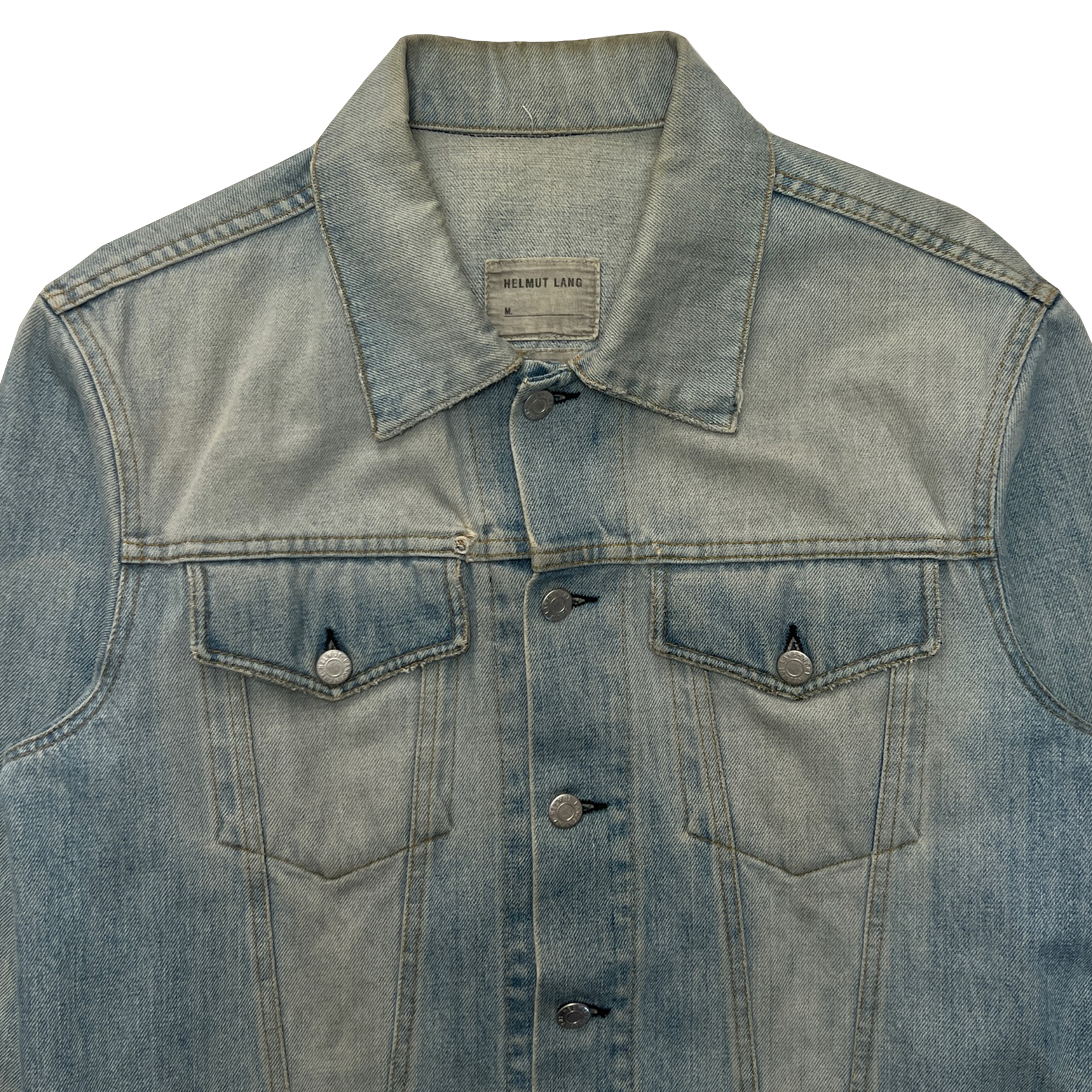 Helmut Lang, 2004 Vintage Clean Broken Denim Trucker Jacket - La