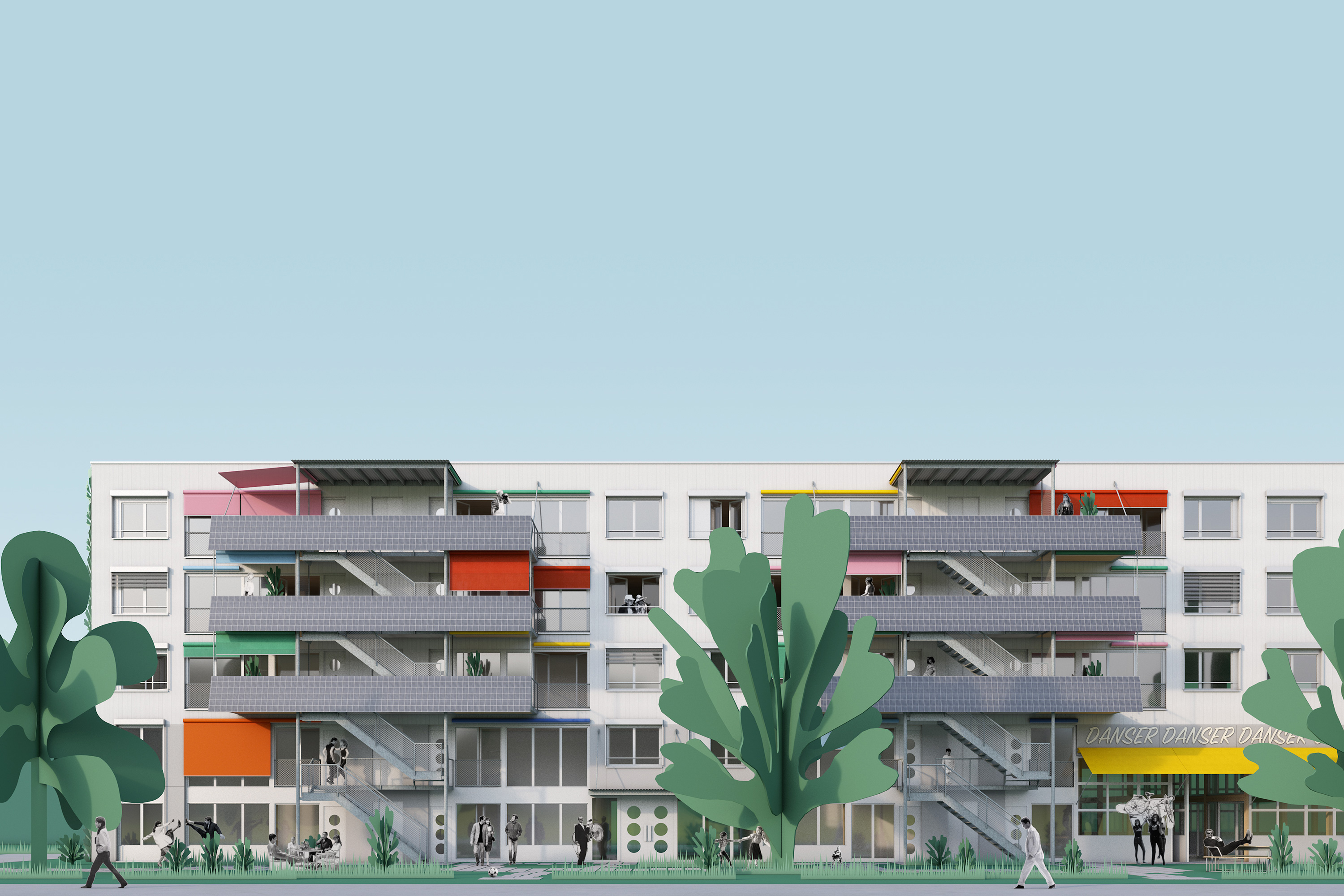 Visualisierung – Studio Burkhardt + Lucas Michael Architektur – Blumenstrasse Nord Biel