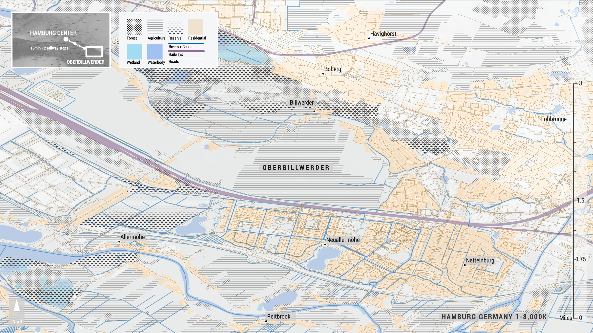 Figure 13. Oberbillwerder is located 15 minutes southeast of the city center on historically agricultural land.
