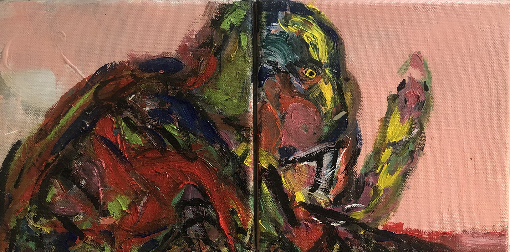 Eat or be eaten V.,oil on canvas,24x49cm,2023