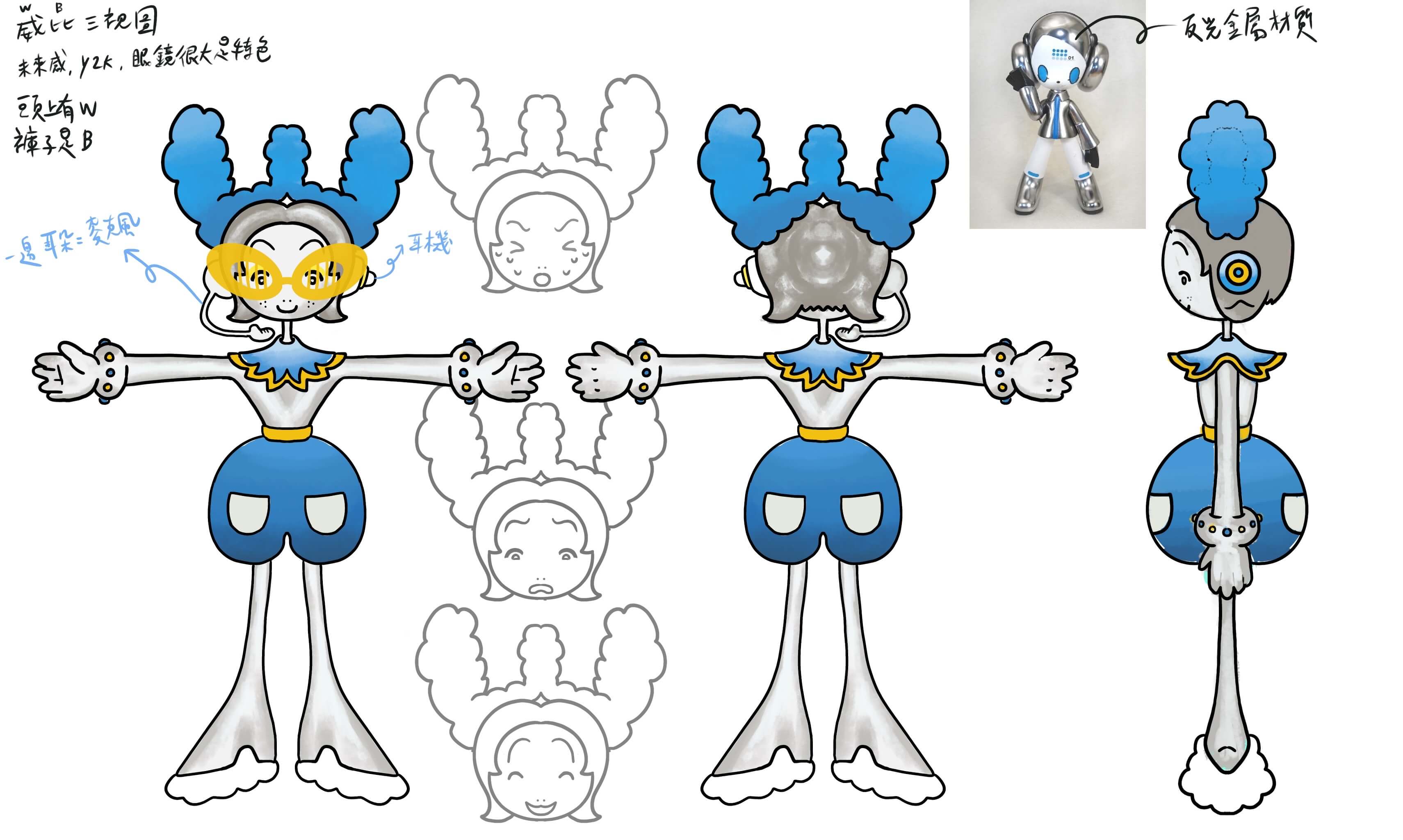 『威比-角色設計三視圖』