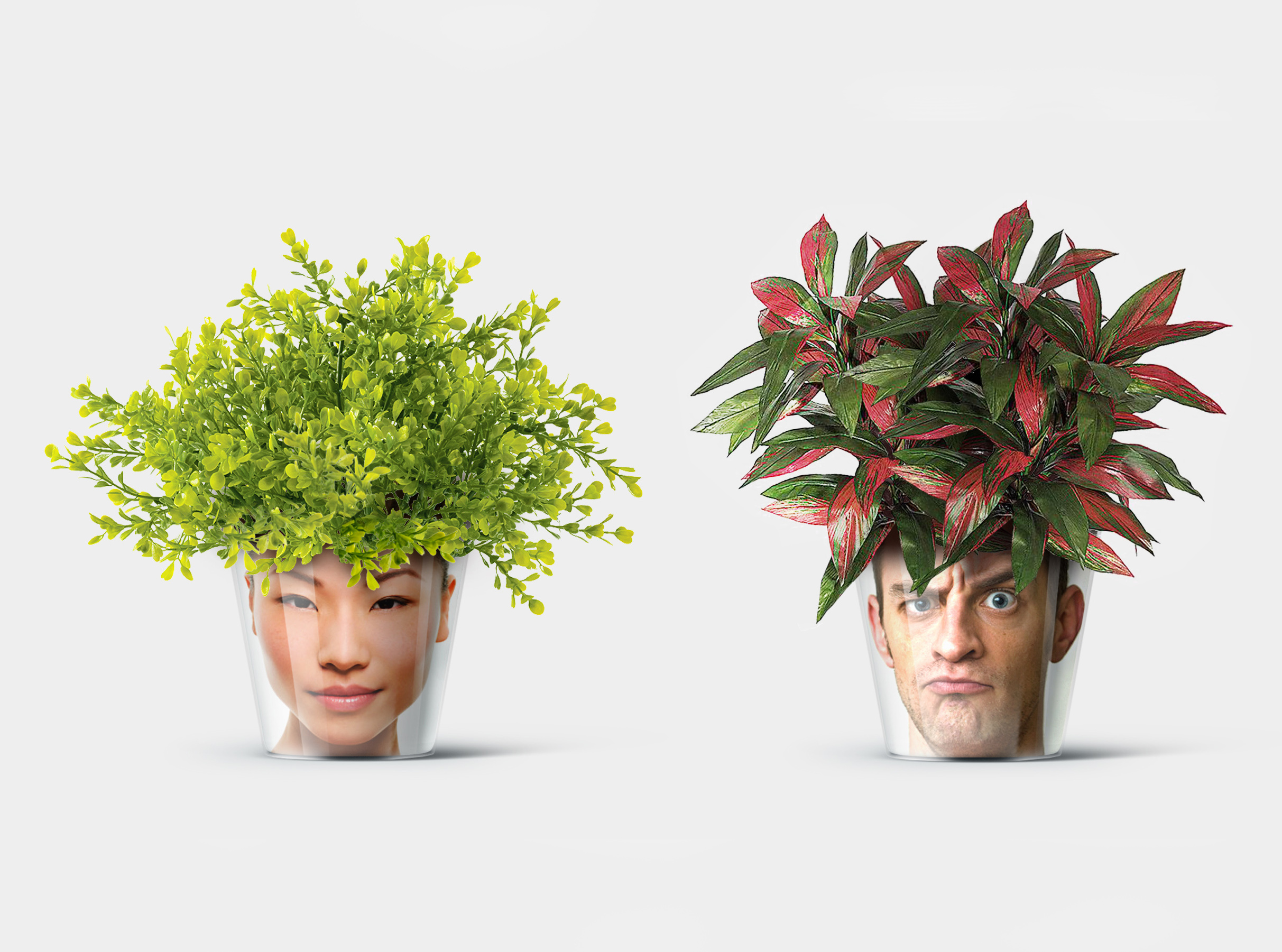 Facepot - customised flower pot product design. Product design. Flower pot as a personalised gift. Created by Eclectic M Studio.