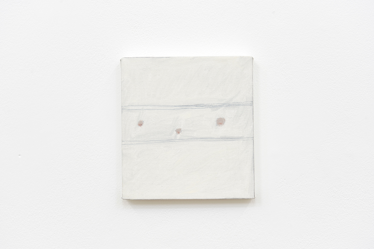 Jared Ginsburg, Objects move across a room 5 (2023) | Oil and graphite on canvas, 21 x 20 x 2.5 cm