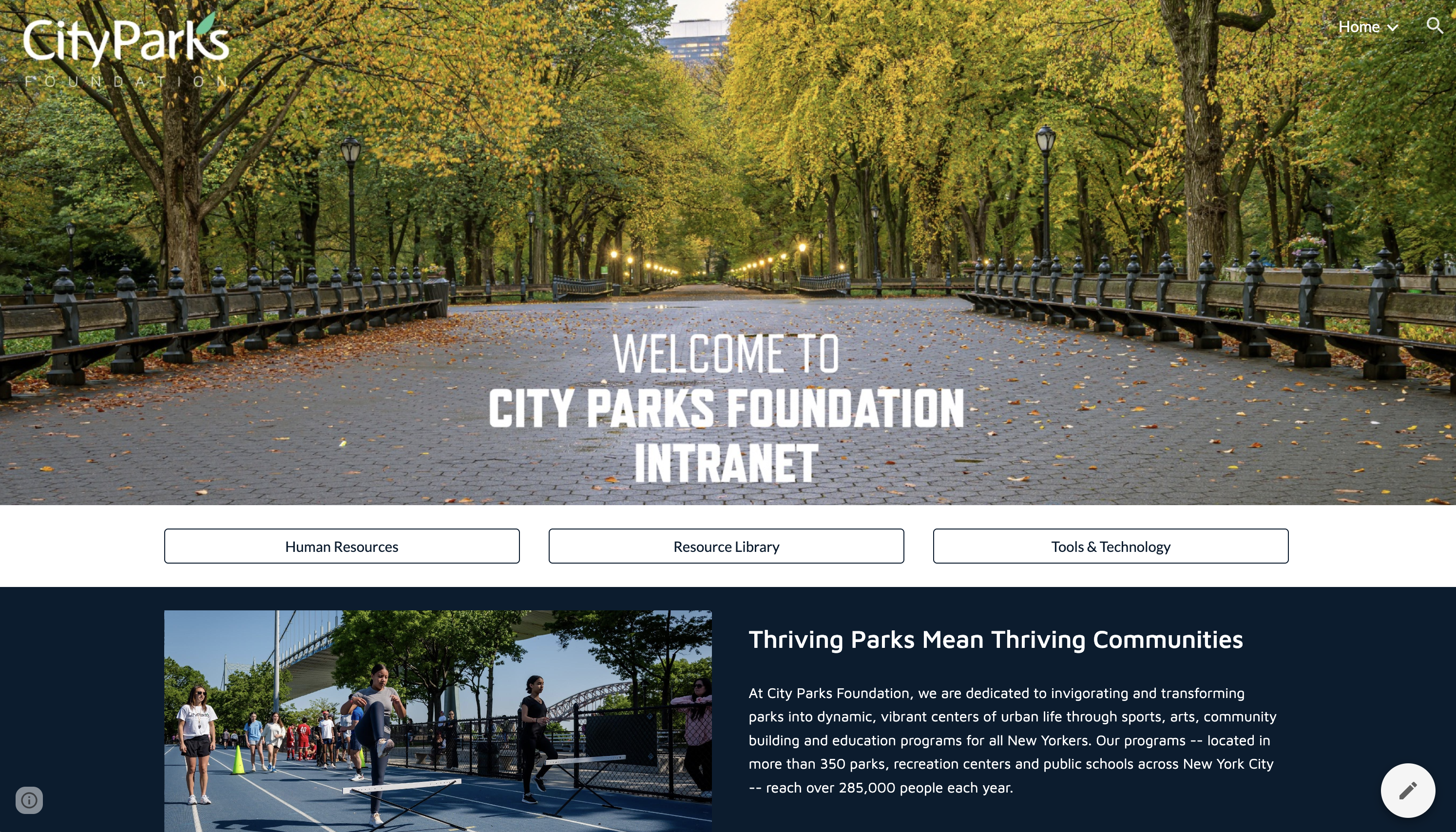 Banner image curation and banner layout design created for the foundation's intranet website - collaboration with another intern