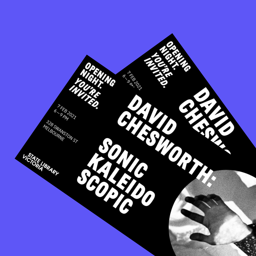 David Chesworth: Sonic Kaleidoscopic (2020) Event identity, microsite, print