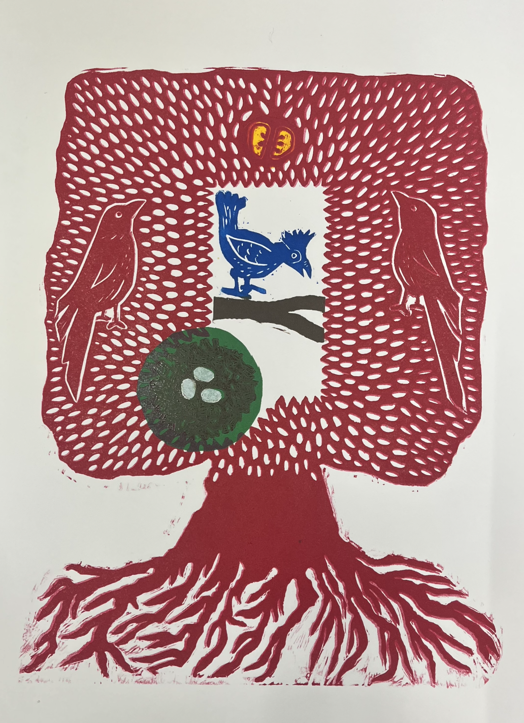 Giver Tree pt 2 - lino print 