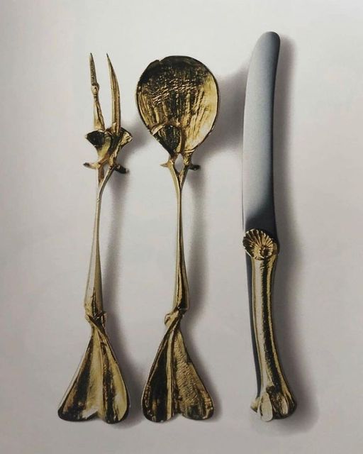 Phagocyte cutlery for Artcurial, 1991 by Claude Lalanne.
