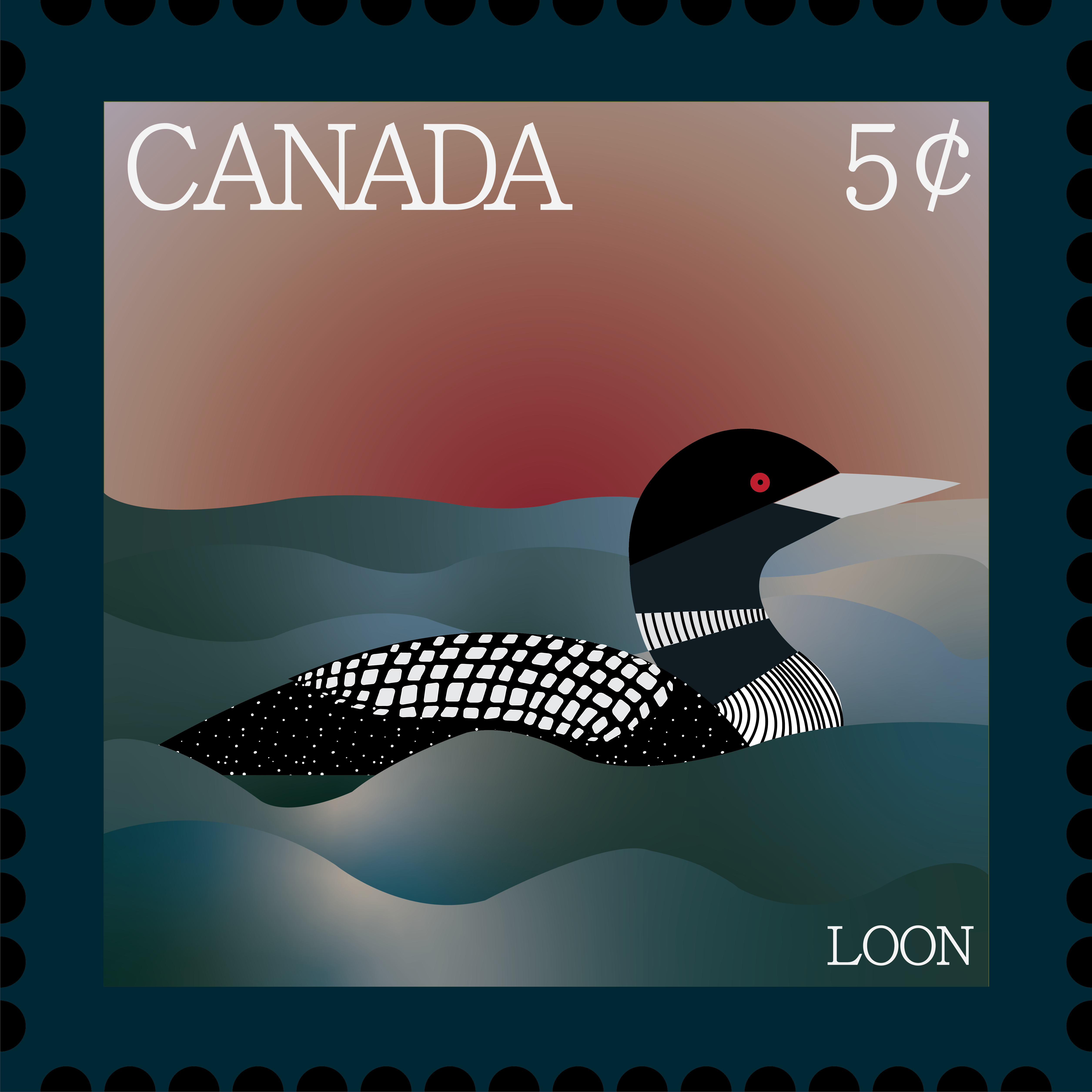 loon stamp | 2020 | digital