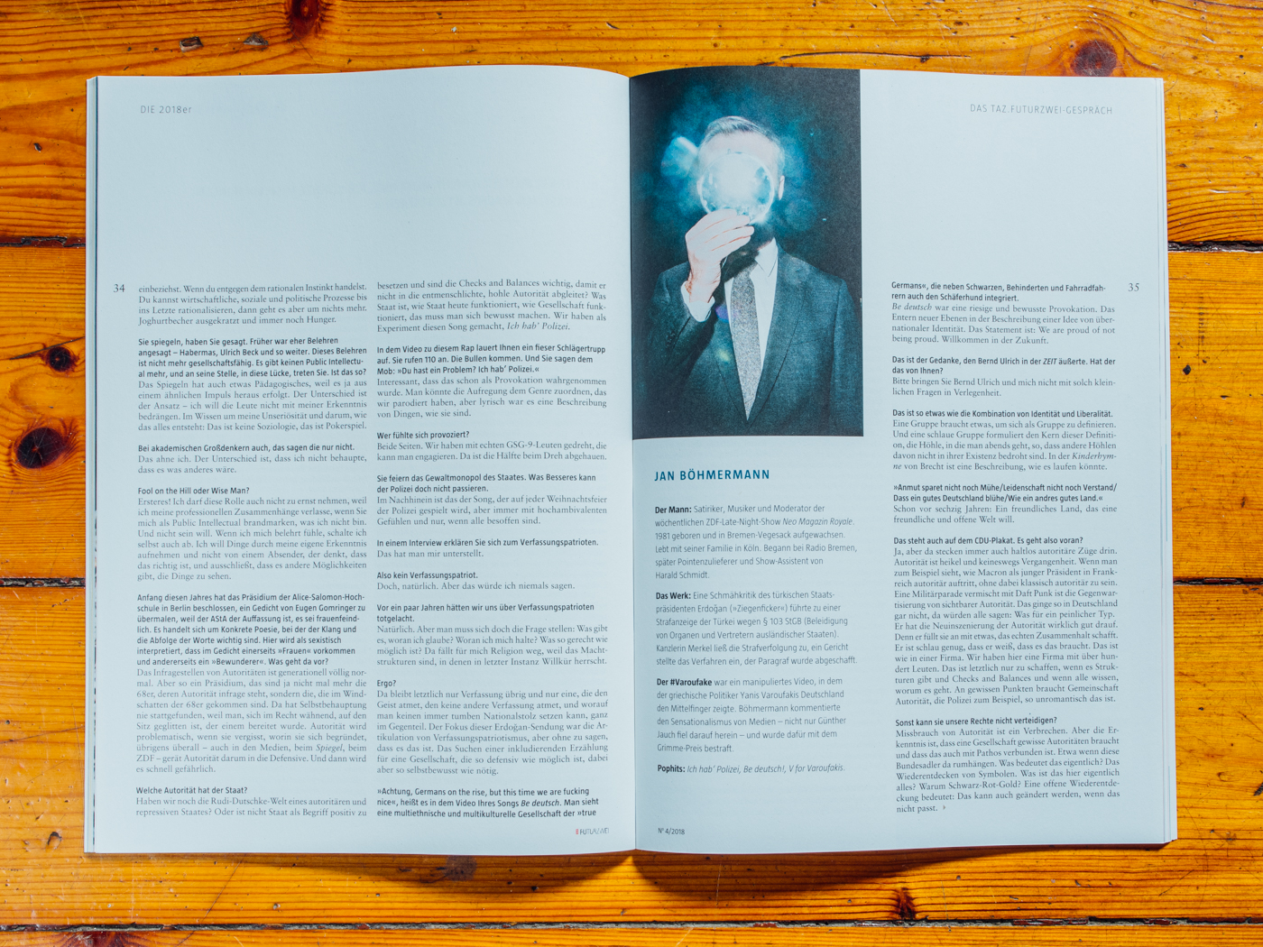 taz.futurzwei / Jan B&ouml;hmermann Portrait / M&auml;rz 2018