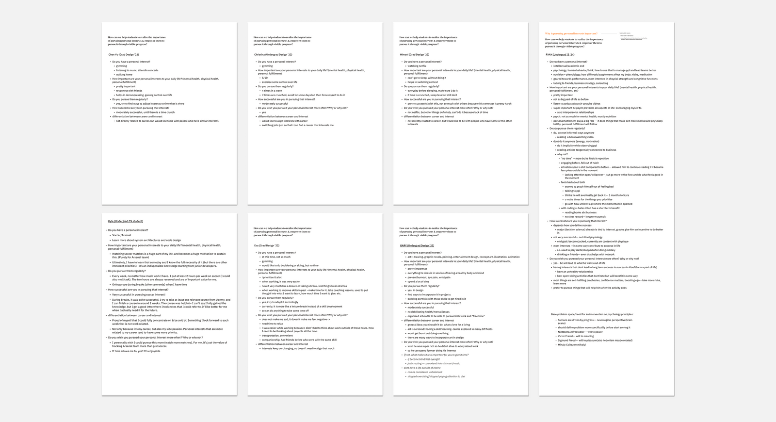 1. Cross-referencing 7 interview transcripts