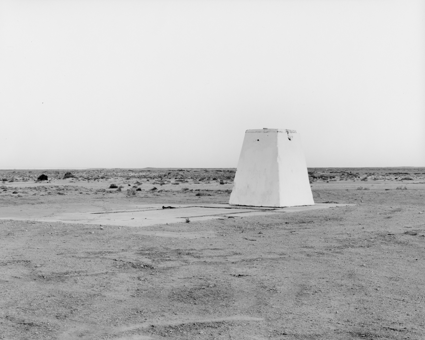 Remains of a radio antenna within the perimeter of the test site. Silver Gelatin Fiber Print 2016