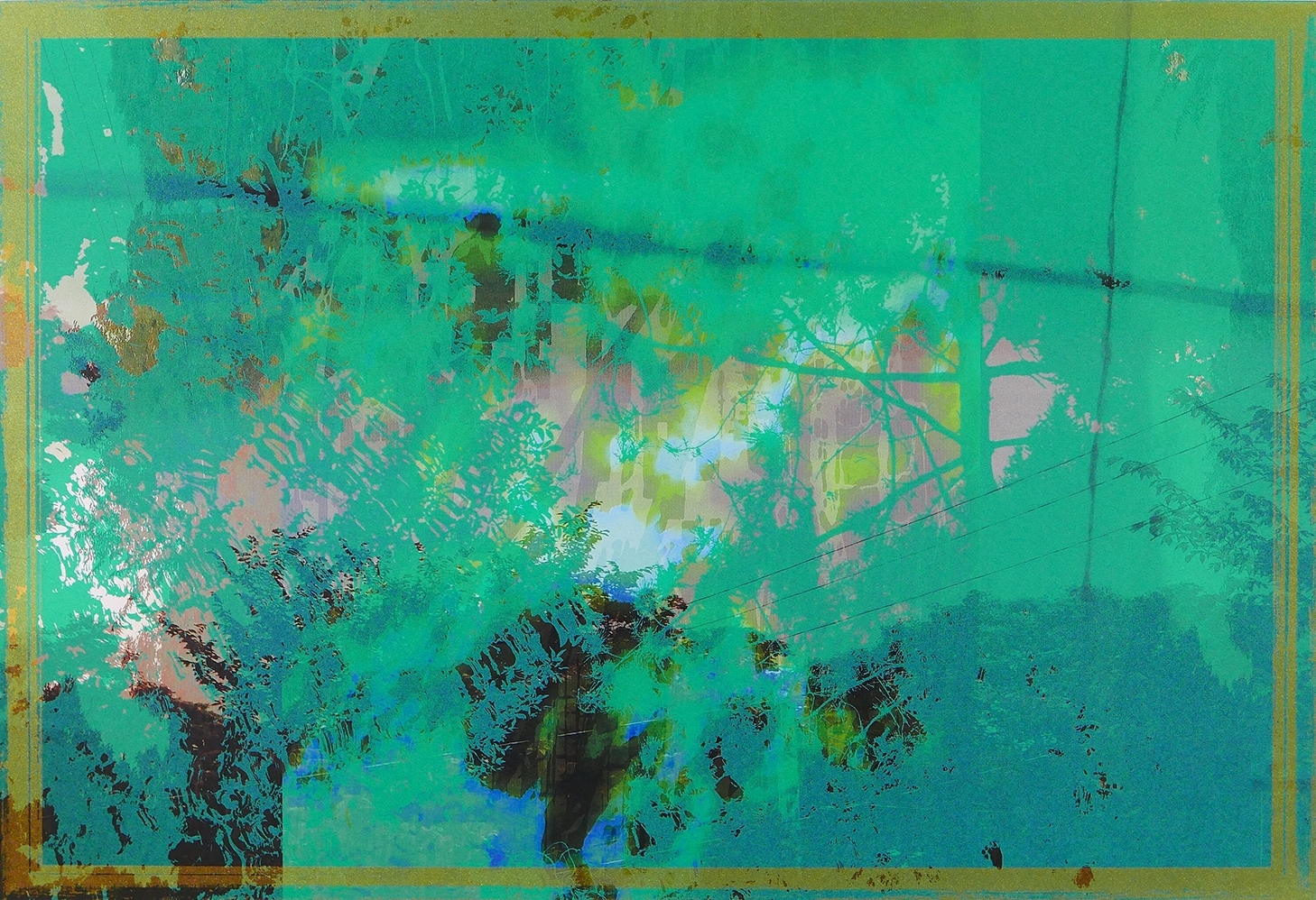 Tableau, hybrid digital/screen print on Zerkall paper, 23.5 in. x 36 in., 2017