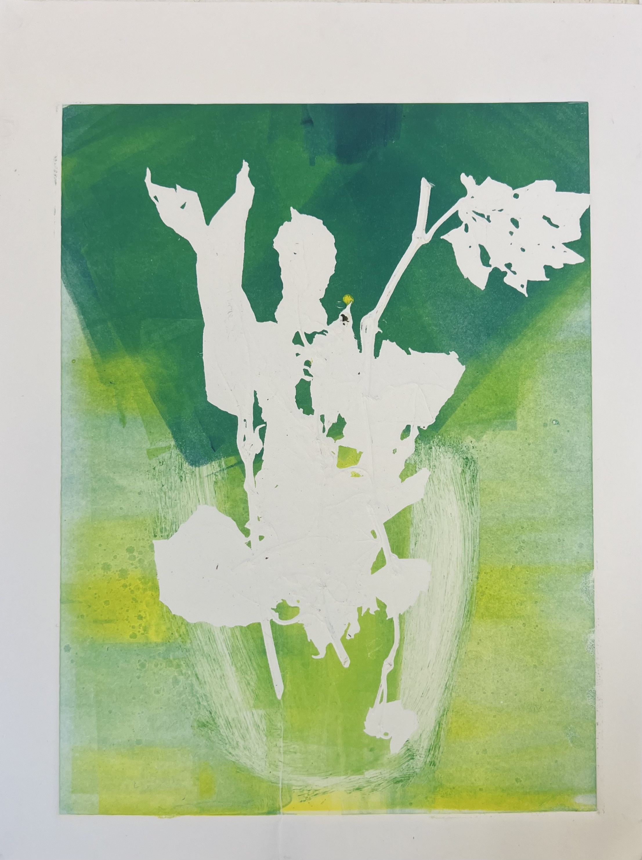 the vase, 2024 mono print 1/2 