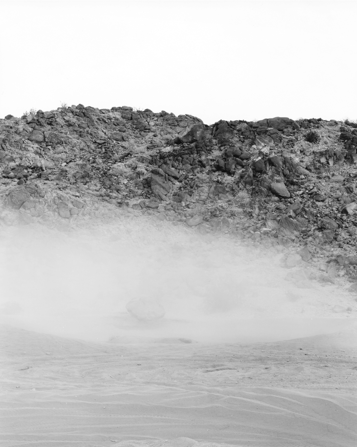 Dust emerging from crater-like hole. Silver Gelatin Fiber Print 2016