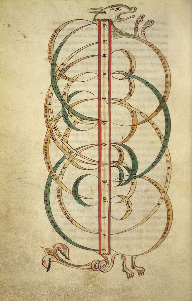 Boethius, De Musica, f.43v, 12th century, Alexander Turnbull Library, MSR-05.