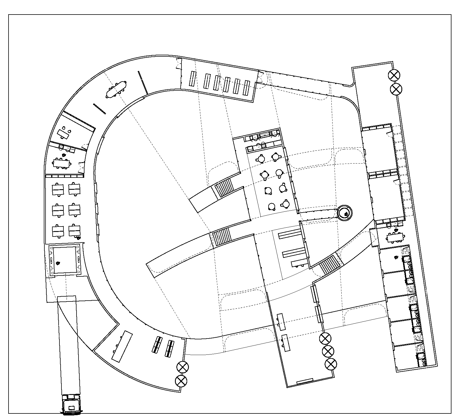 Plan0.0 -- Ground Level. Conditioned. Administration / Lobby / Artist Residences. 