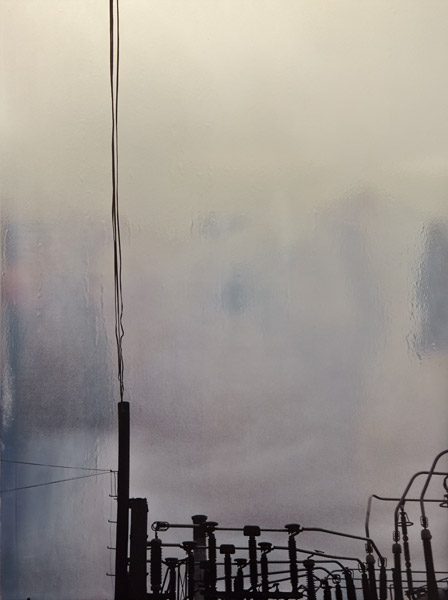 Sky, 31 1/2 x 23 1/4. Latex Ink on Silver Vinyl on Dibond.