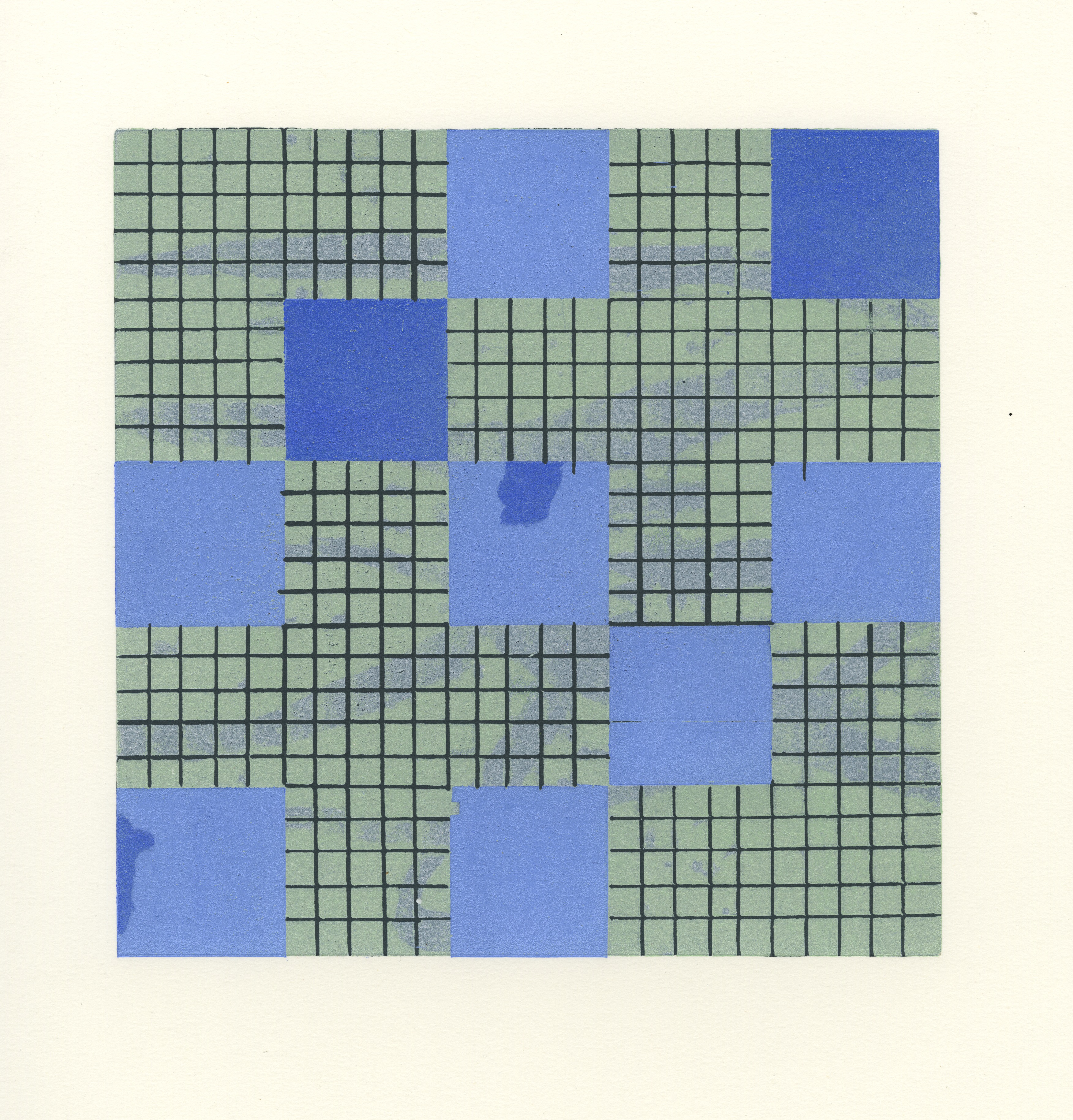 San Domenico (A.P. 6), 2019, Relief Monoprint, 9" x 9"