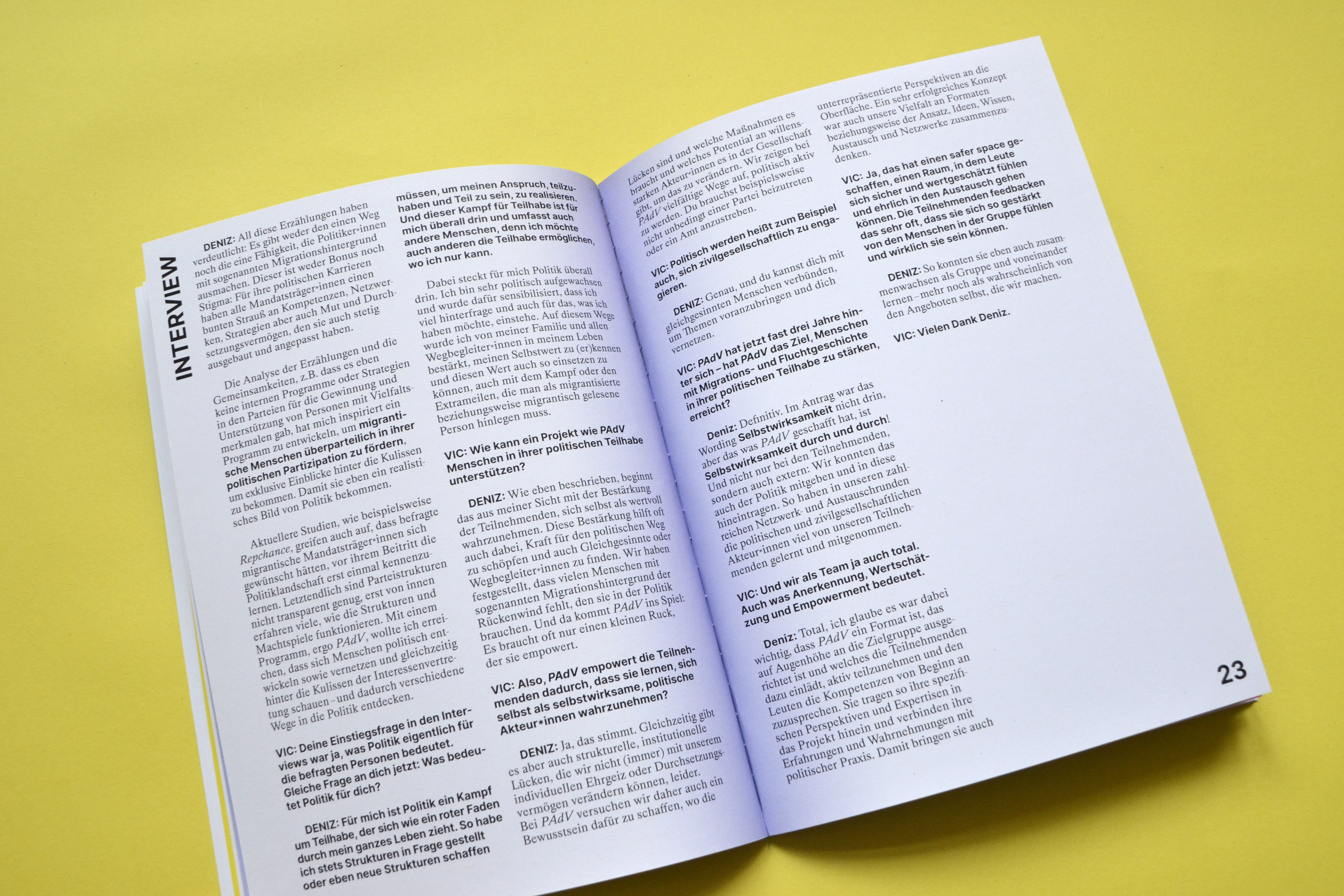 Brochure for Politik Akadmie der Vielfalt (BZI)  Berlin, 2023