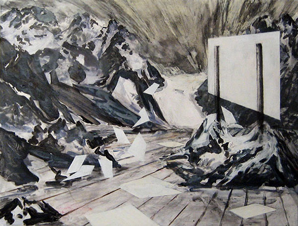 White Billboard, acrylic on board, 18x24”, 46x61 cm 