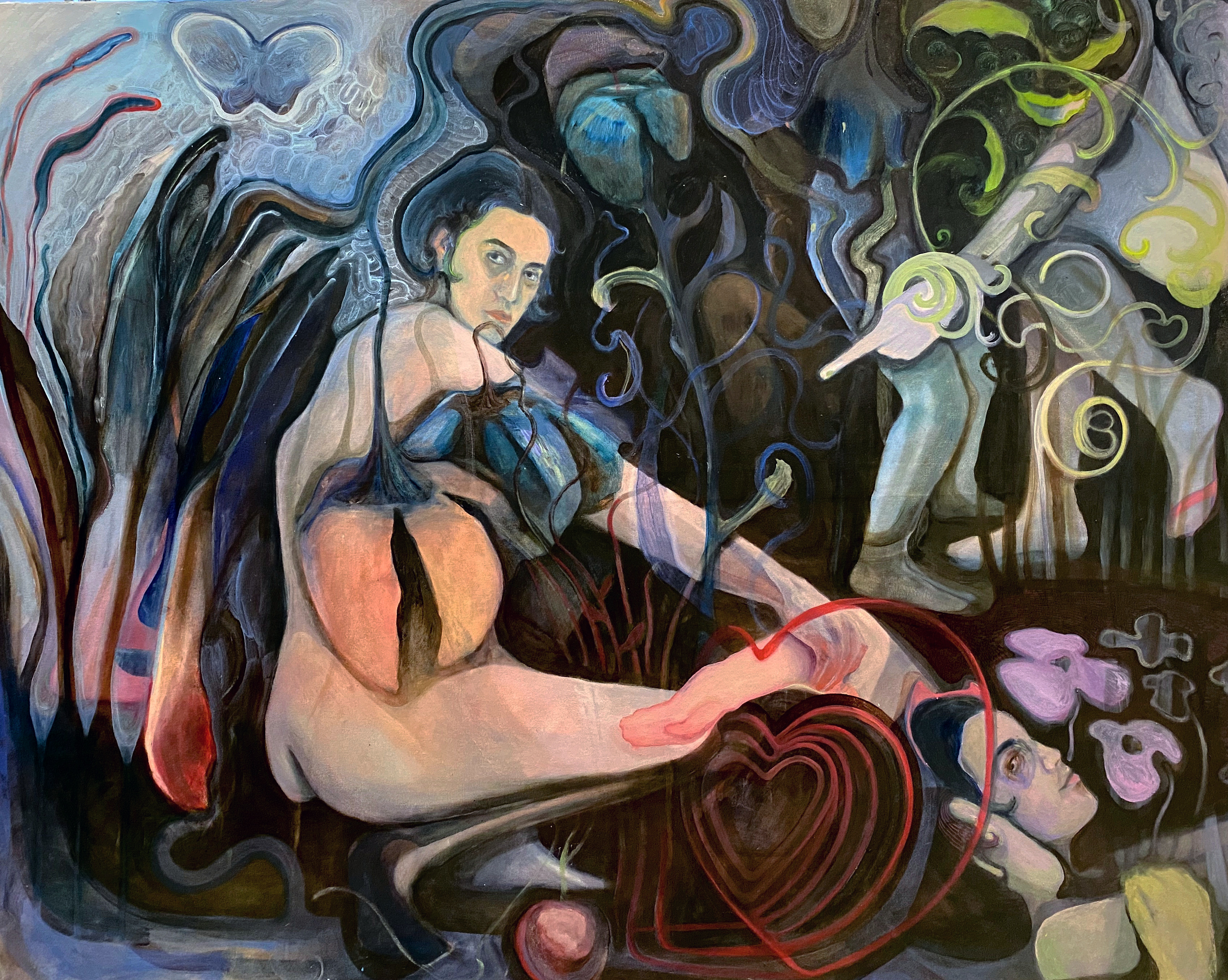 Thank You For Biting the Apple, 2020, oil on canvas, 5 x 4 feet