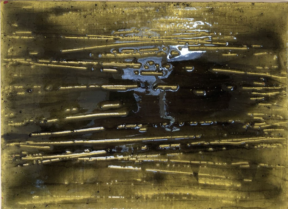 Catodique, huile sur toile et r&eacute;sine, 33 x 24 cm, 1018