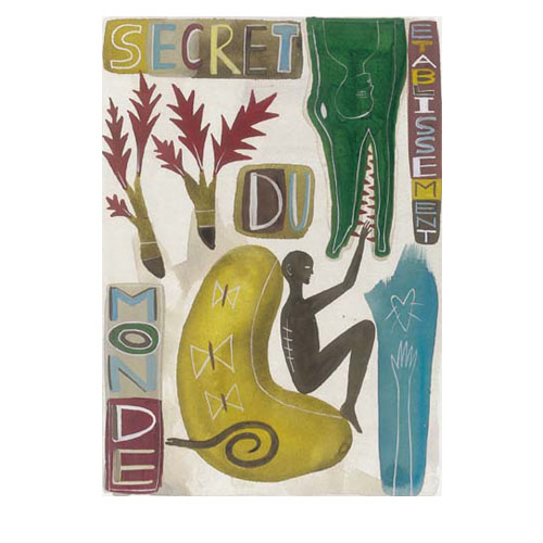 SECRET DU MONDE 2005, tempera on canvas, 17cm x 24cm