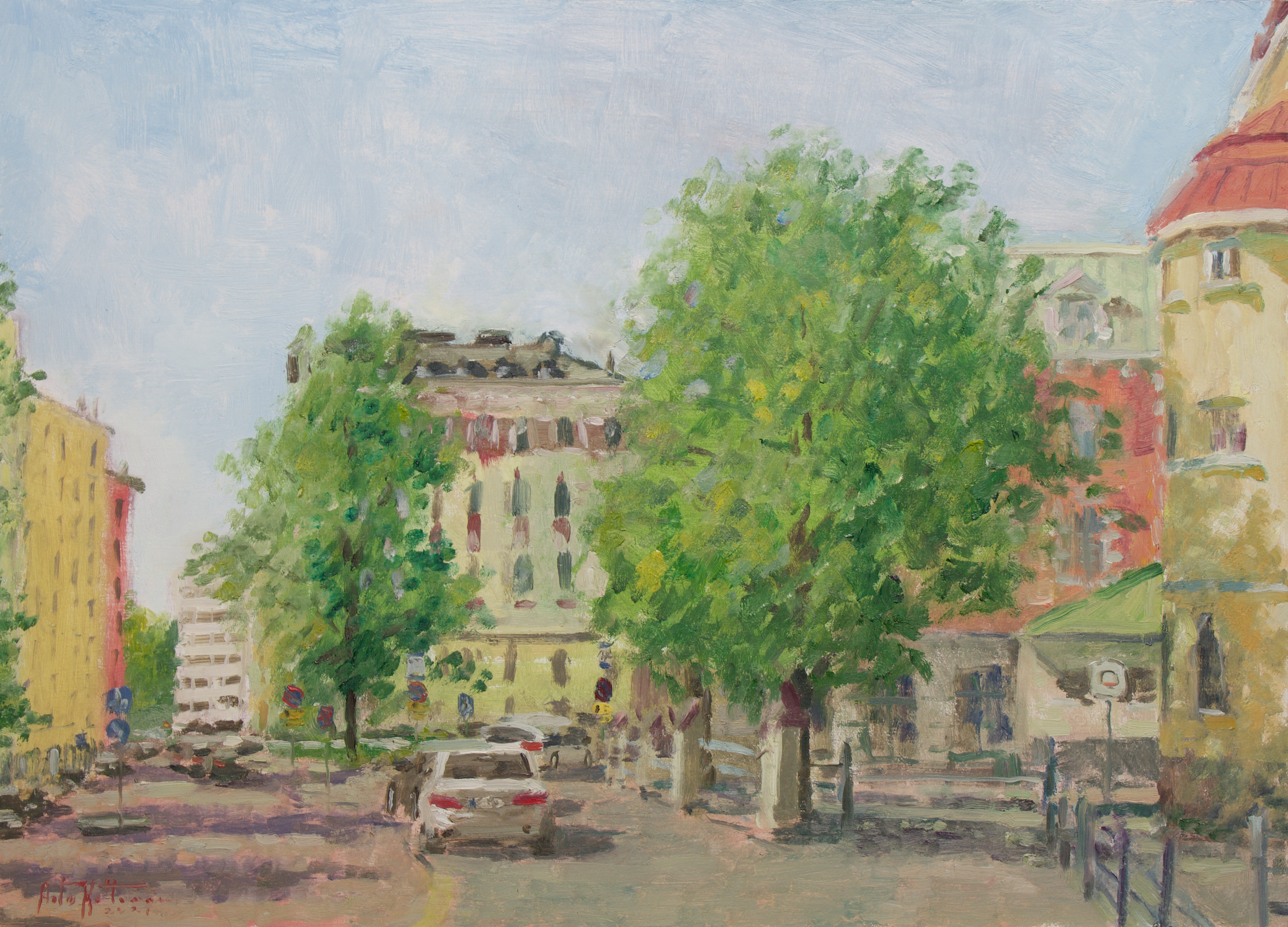 "Laivurinrinne", oil, 34x47cm, 2021