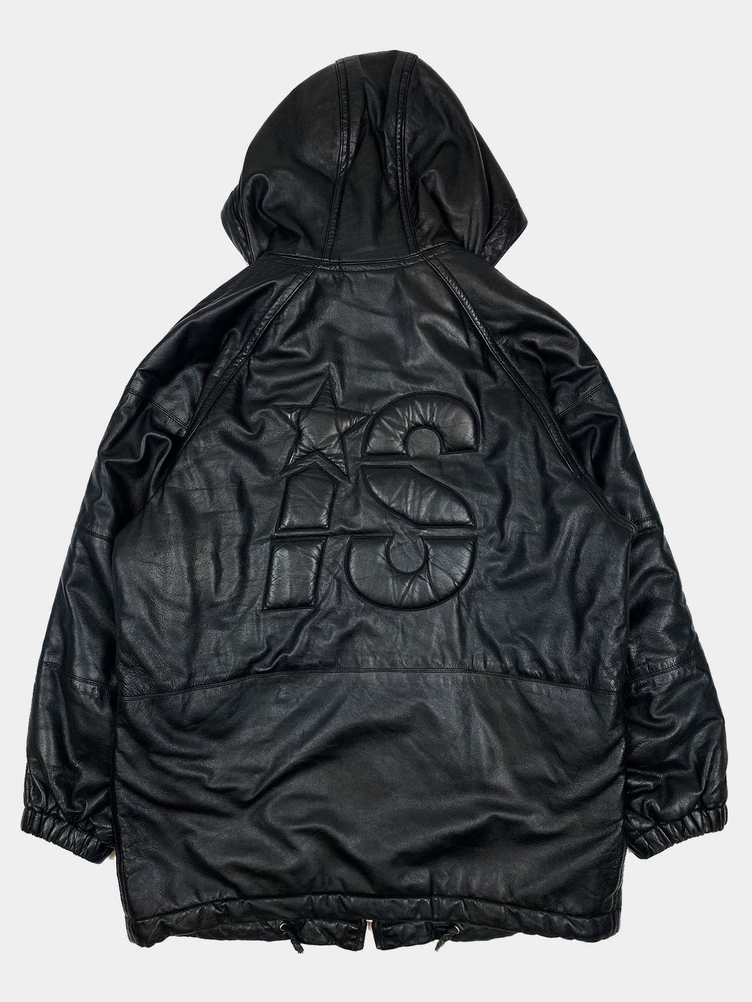 ISSEY MIYAKE 1980s Issey Sport Logo Leather Coat - ARCHIVED