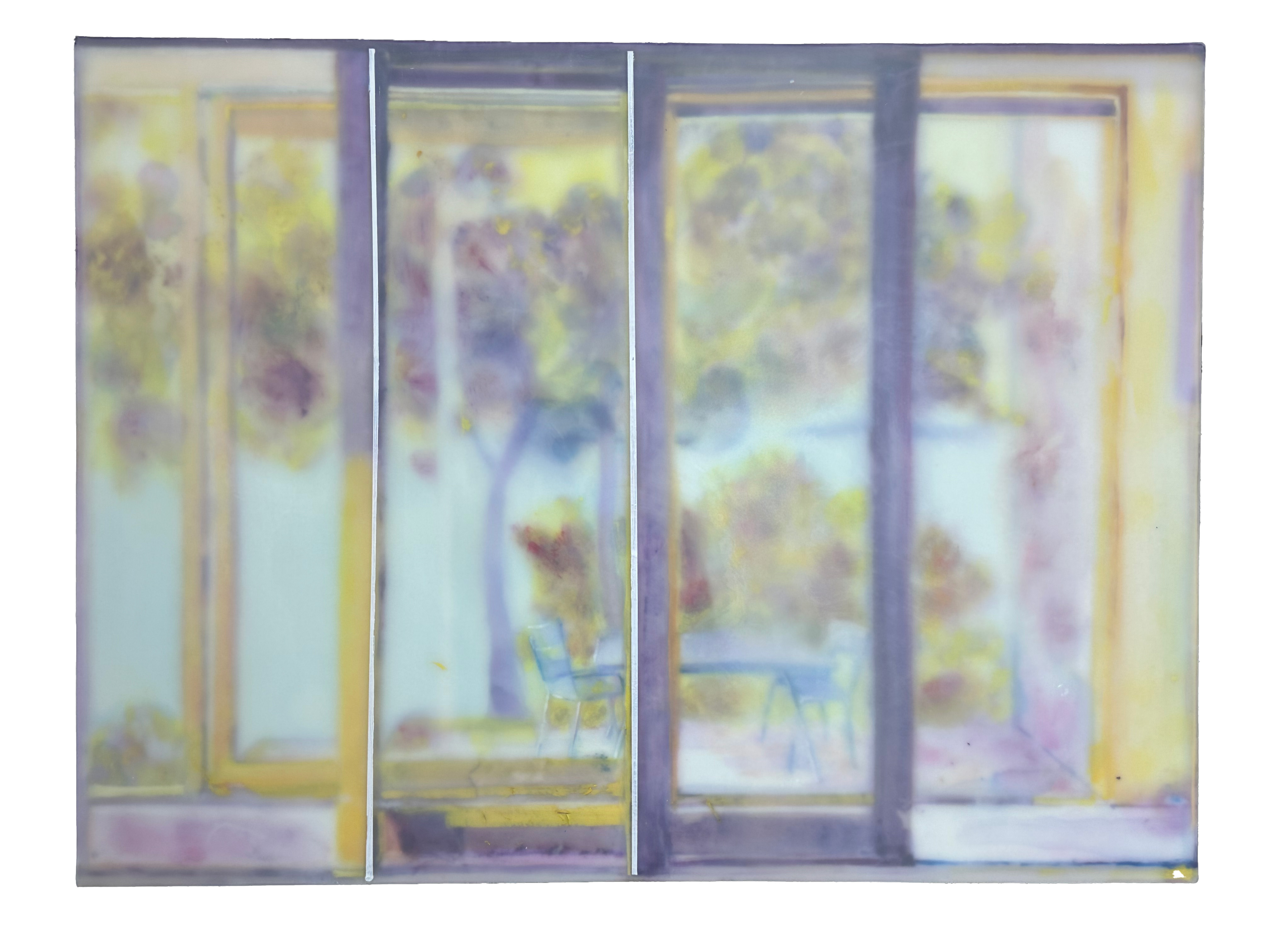 "Interior/Exterior VI" encaustic on board, 30 in x 40 in, 2024
