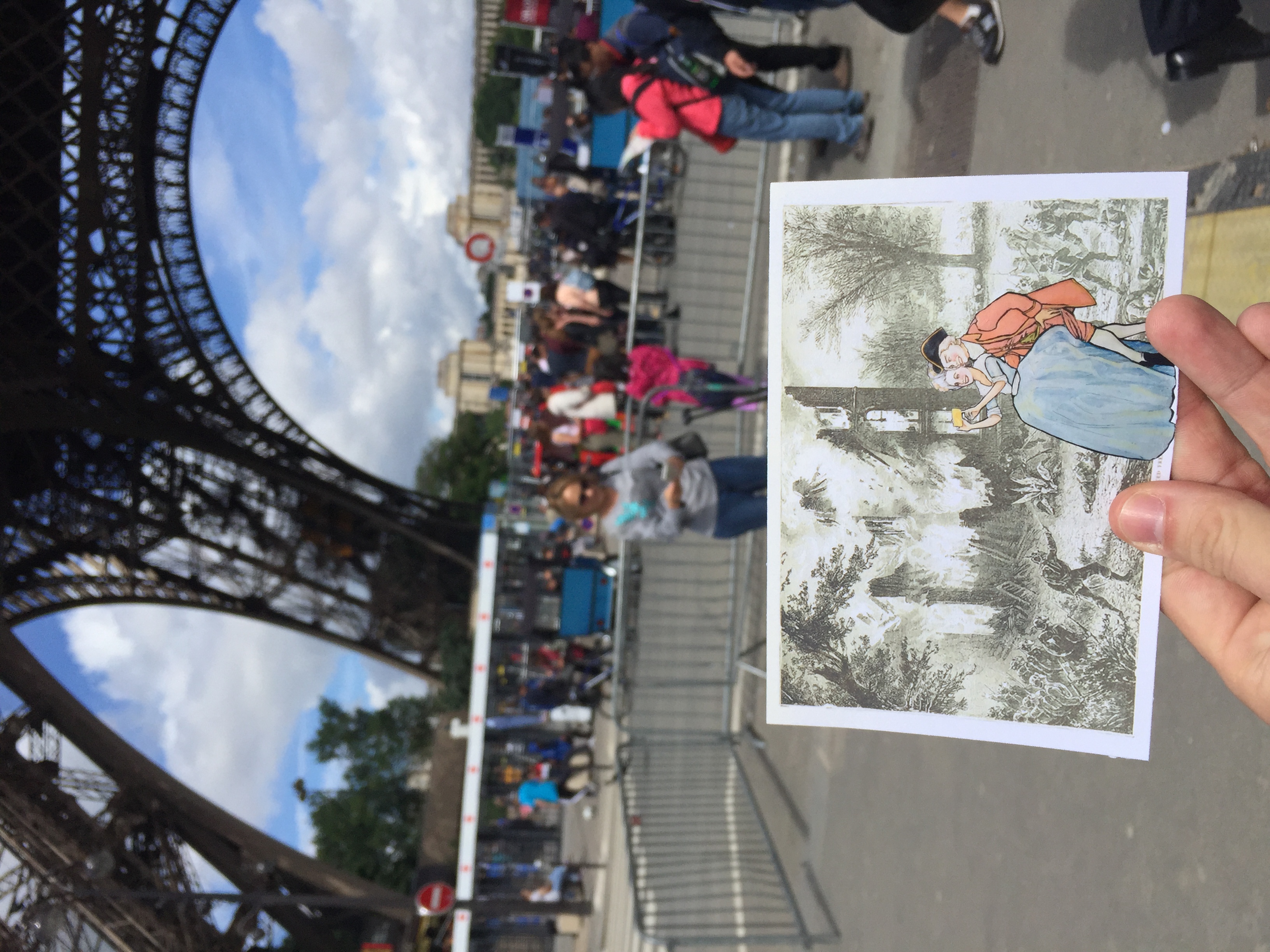 I felt Allegra's card fit perfectly with couples trying to take selfies by the Eiffel Tower.