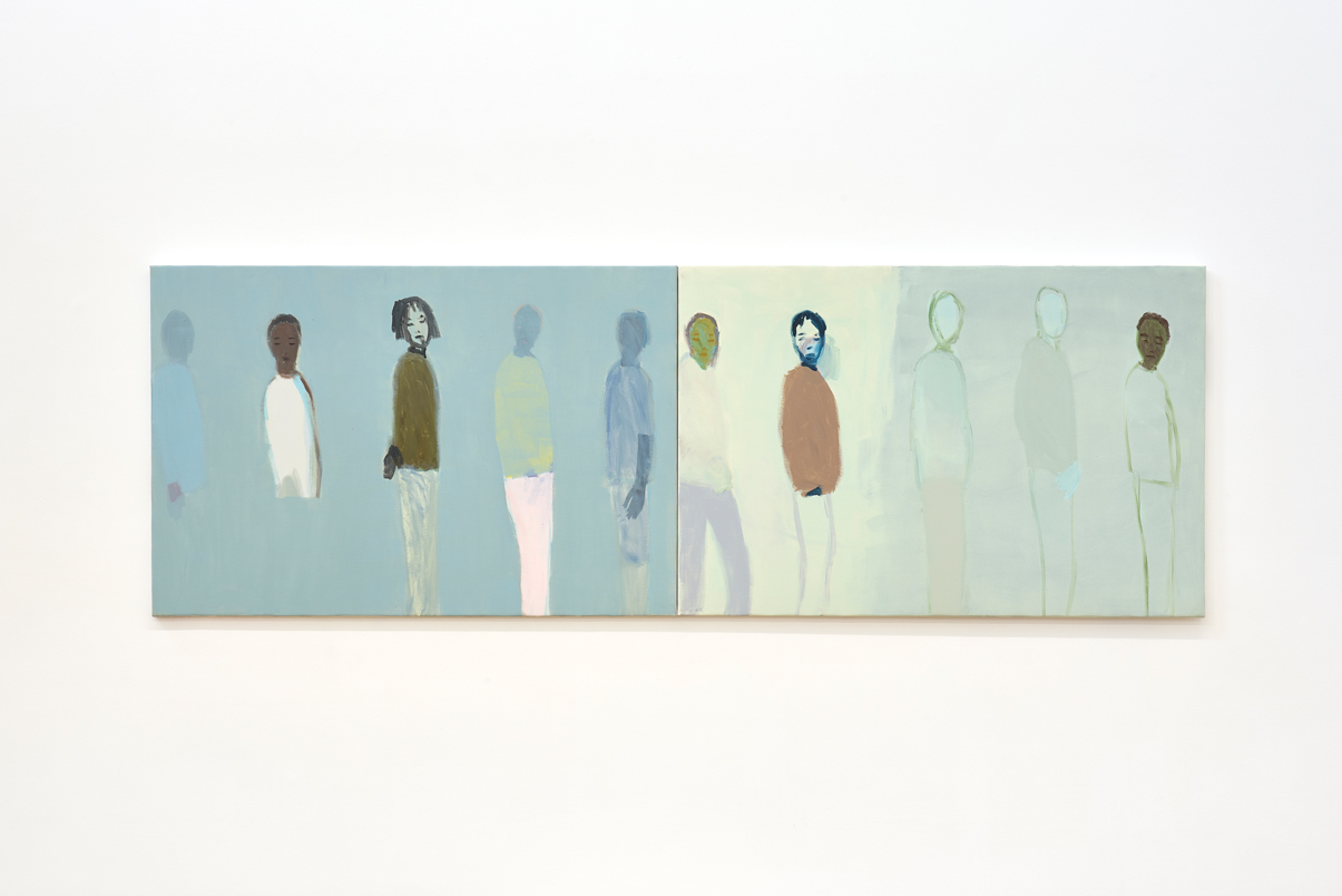 Gregory Olympio, Rivage (2024) | Acrylic on canvas, 100 x 300 cm