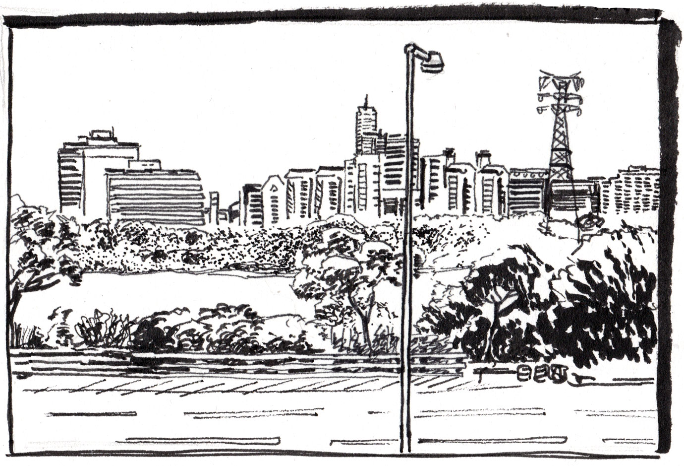 Han River - Ink on paper 20x10 cm